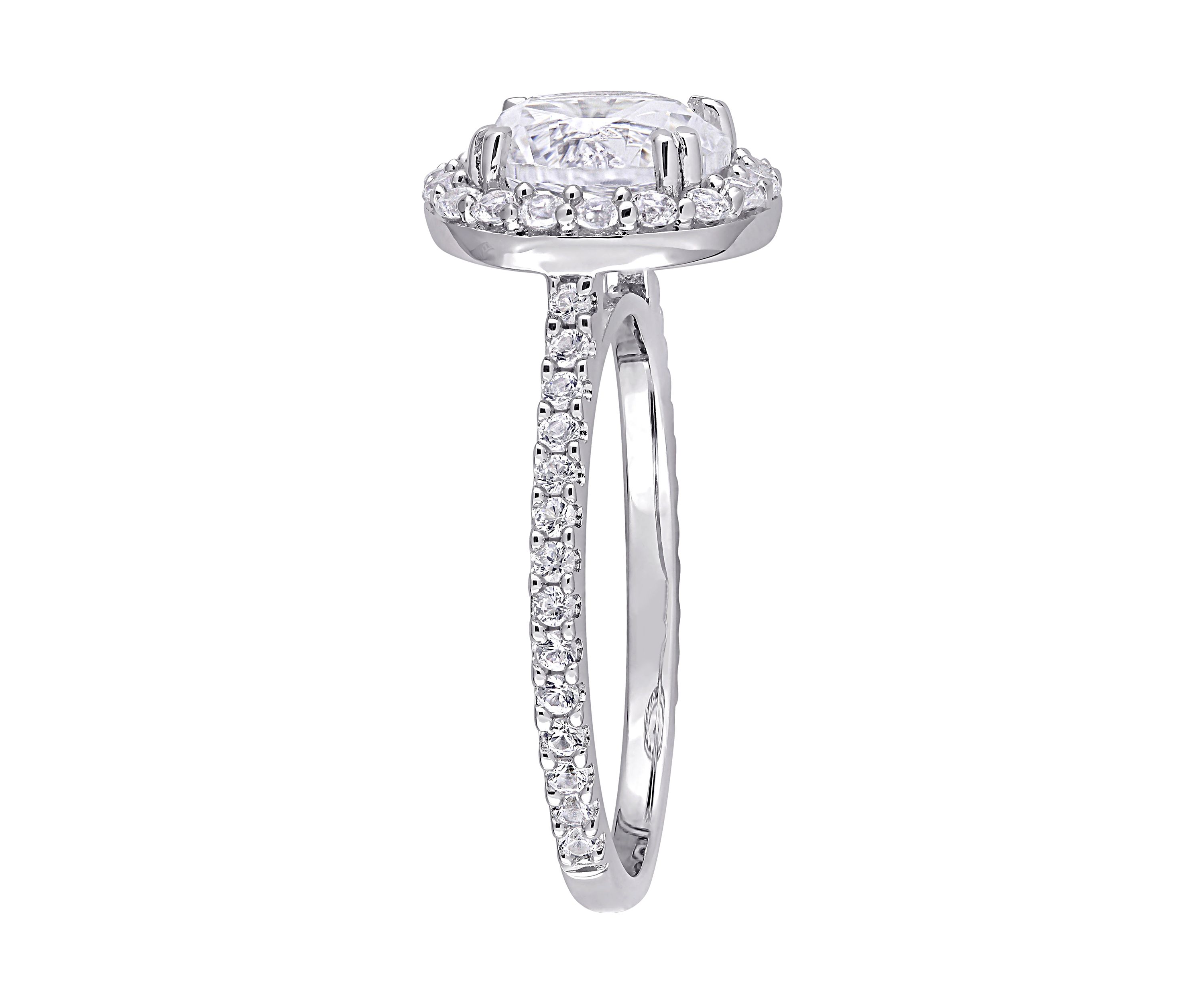 Lab Created 3 ct. t.w. Created White Sapphire Halo Ring in Sterling Silver