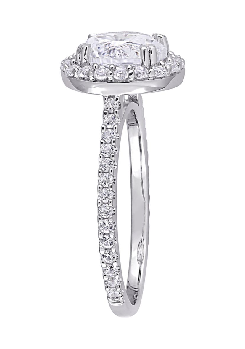 Lab Created 3 ct. t.w. Created White Sapphire Halo Ring in Sterling Silver
