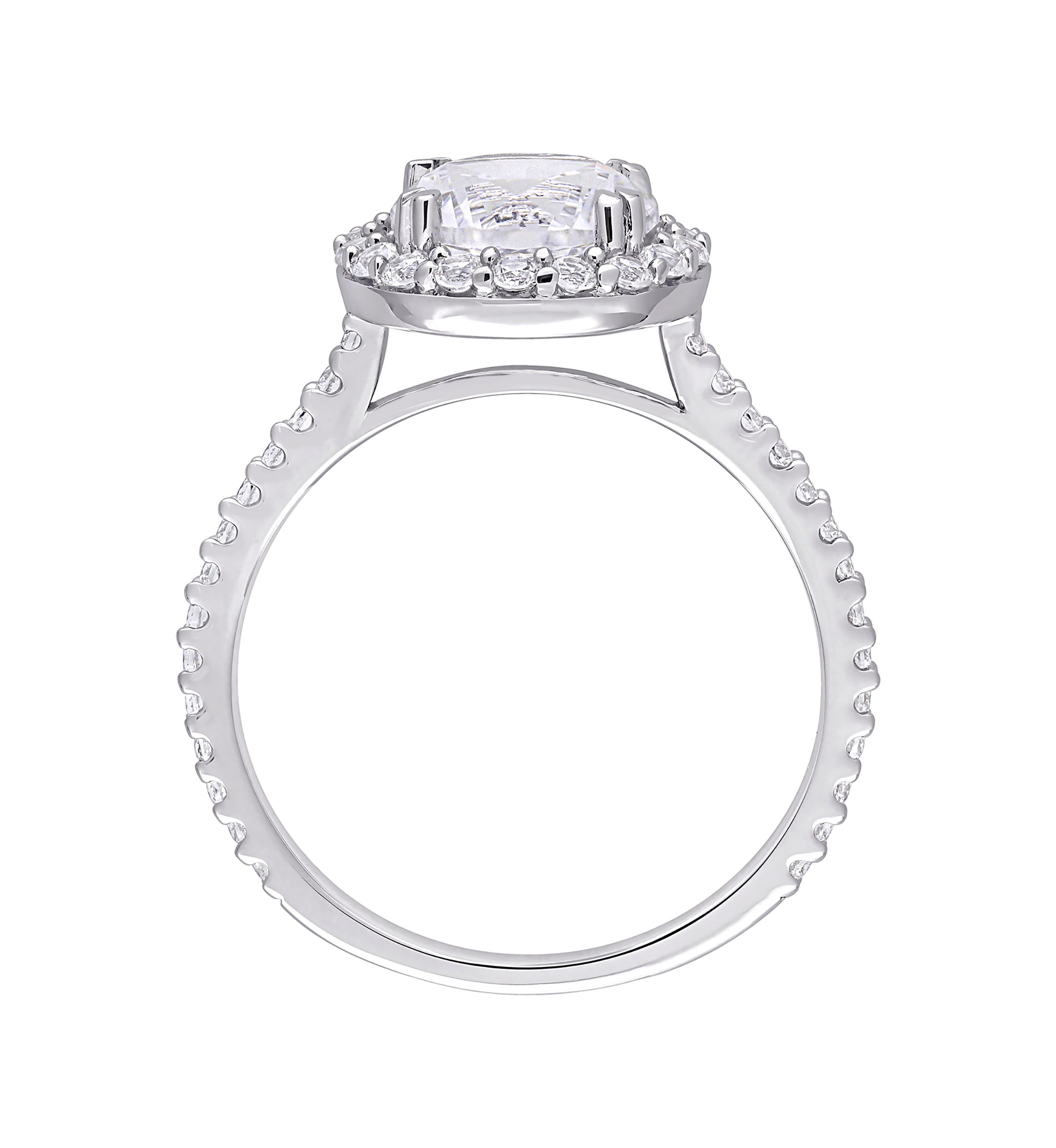 Lab Created 3 ct. t.w. Created White Sapphire Halo Ring in Sterling Silver