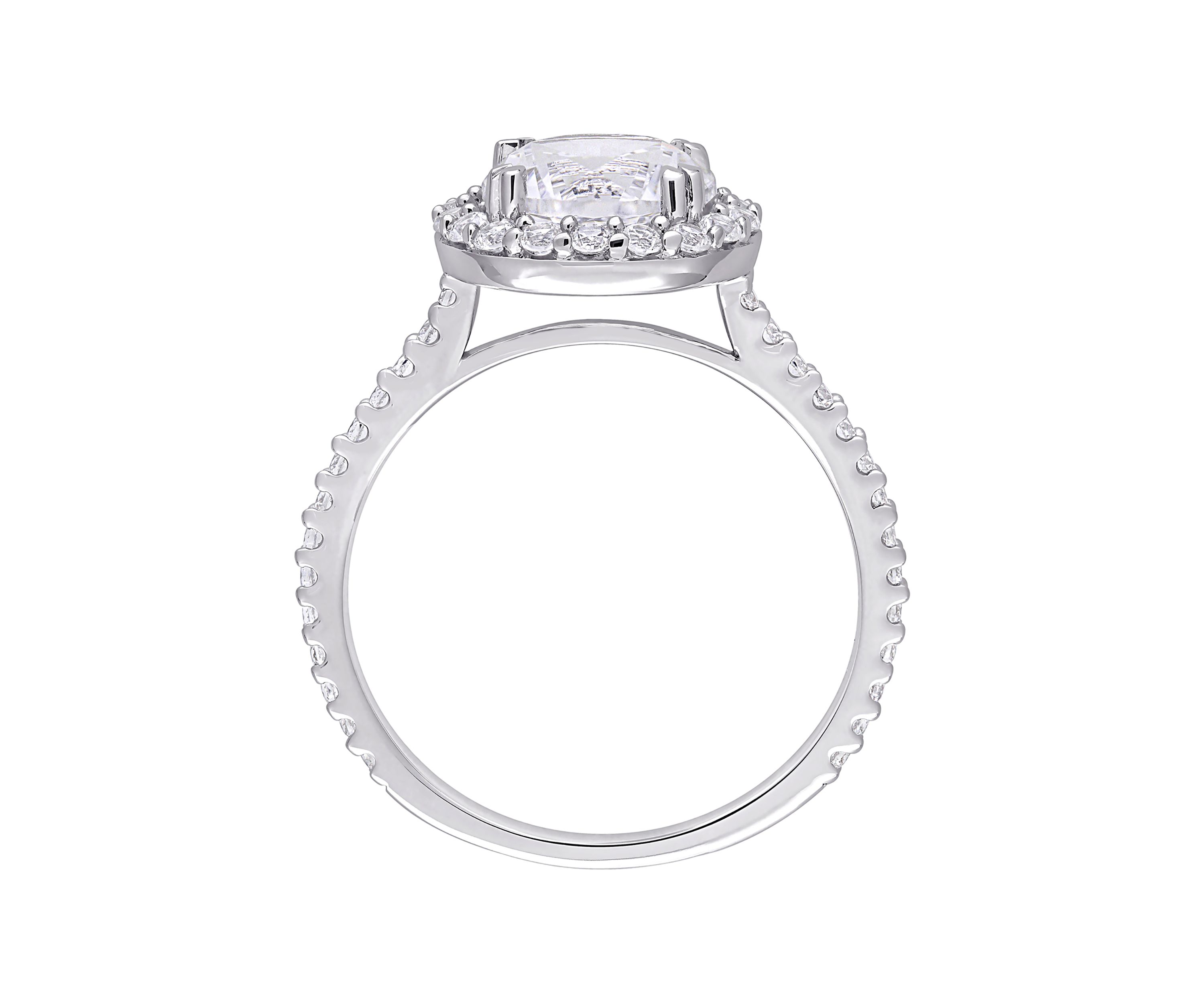 Lab Created 3 ct. t.w. Created White Sapphire Halo Ring in Sterling Silver