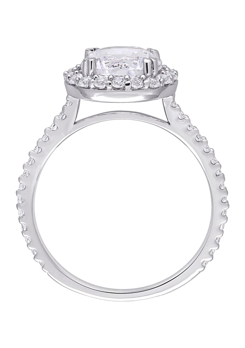 Lab Created 3 ct. t.w. Created White Sapphire Halo Ring in Sterling Silver