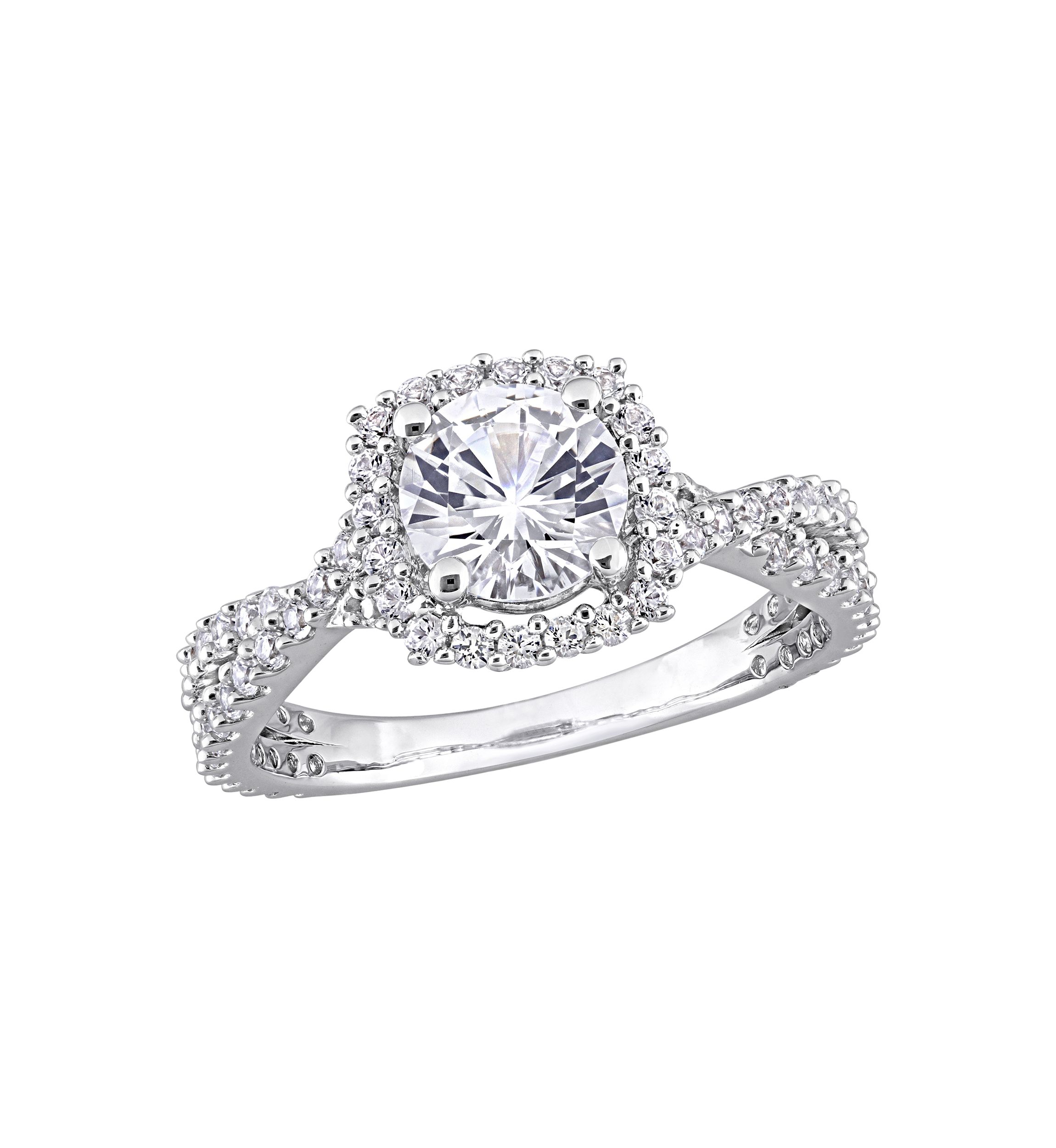 Lab Created 2.12 ct. t.w. Created White Sapphire Halo Ring in Sterling Silver