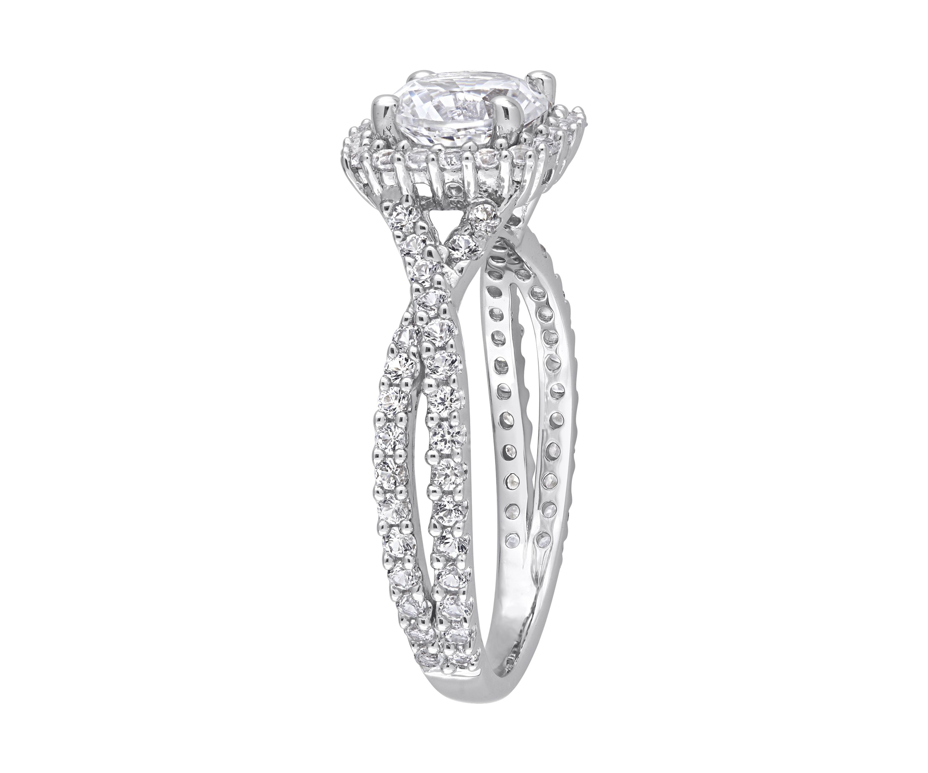 Lab Created 2.12 ct. t.w. Created White Sapphire Halo Ring in Sterling Silver