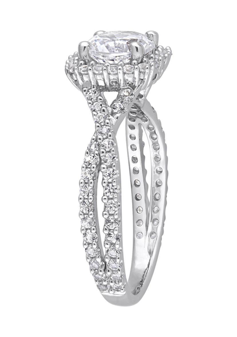 Lab Created 2.12 ct. t.w. Created White Sapphire Halo Ring in Sterling Silver