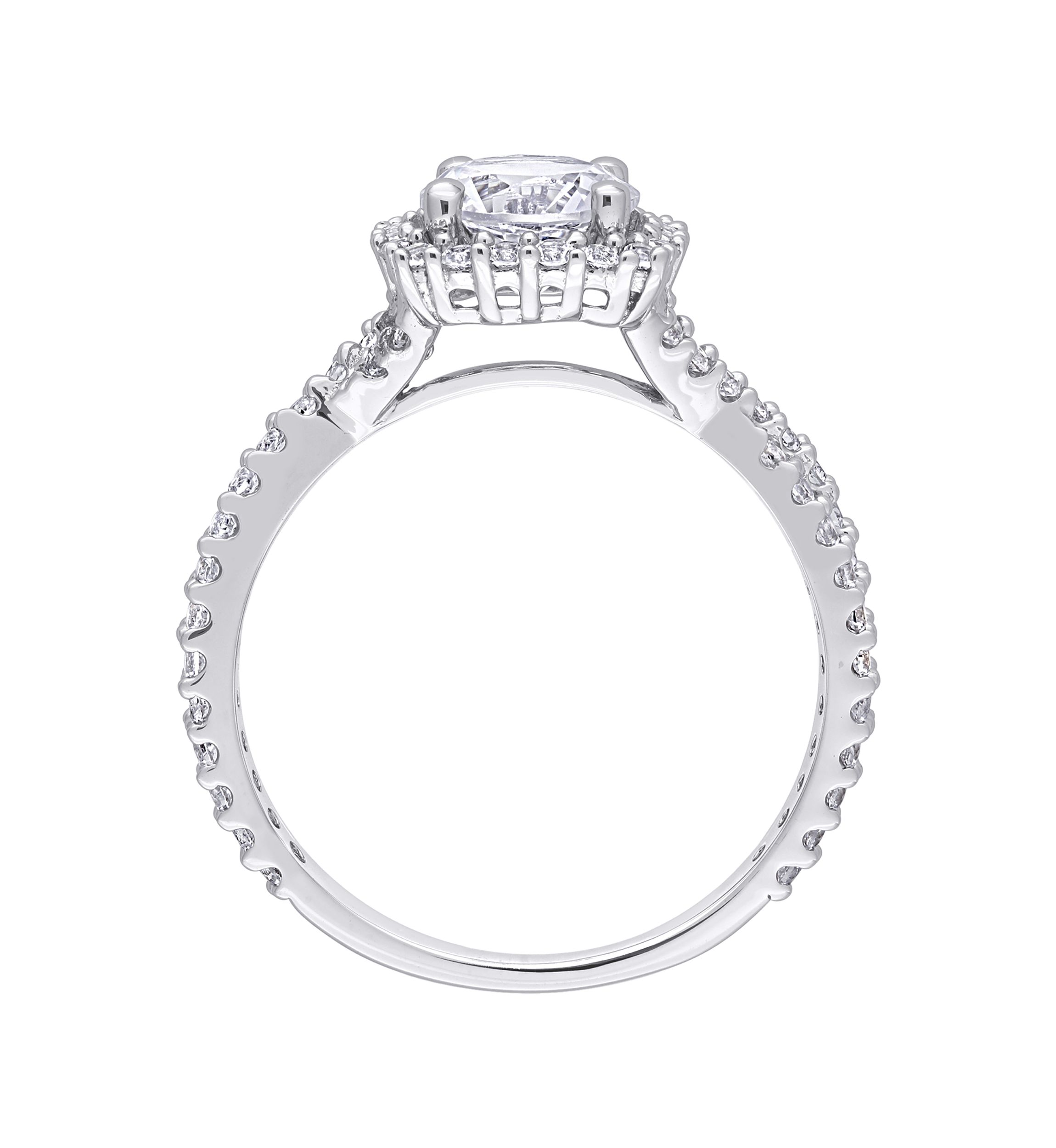 Lab Created 2.12 ct. t.w. Created White Sapphire Halo Ring in Sterling Silver
