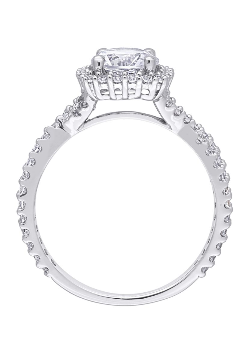 Lab Created 2.12 ct. t.w. Created White Sapphire Halo Ring in Sterling Silver