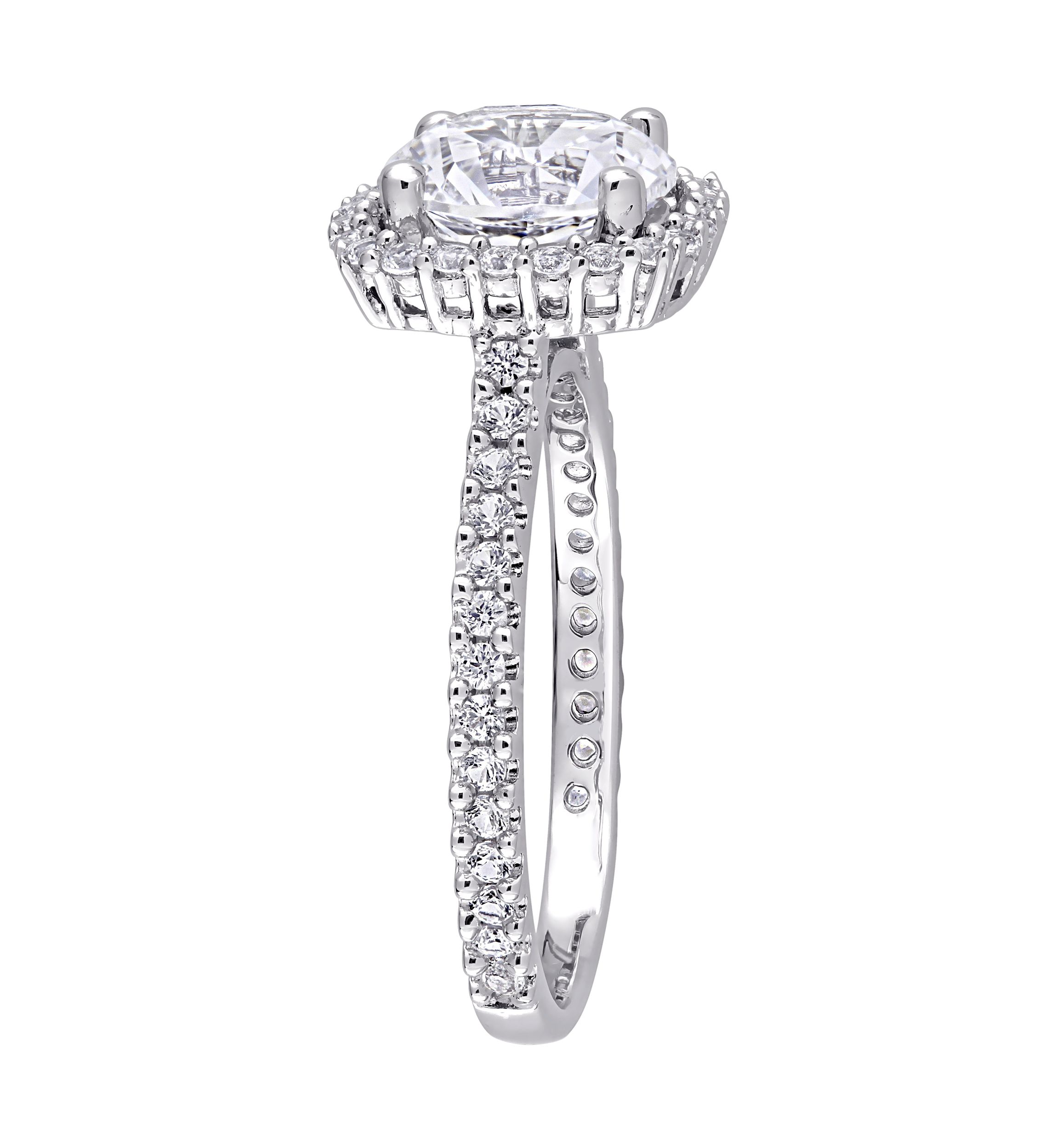 Lab Created 2.88 ct. t.w. Created White Sapphire Halo Ring in Sterling Silver