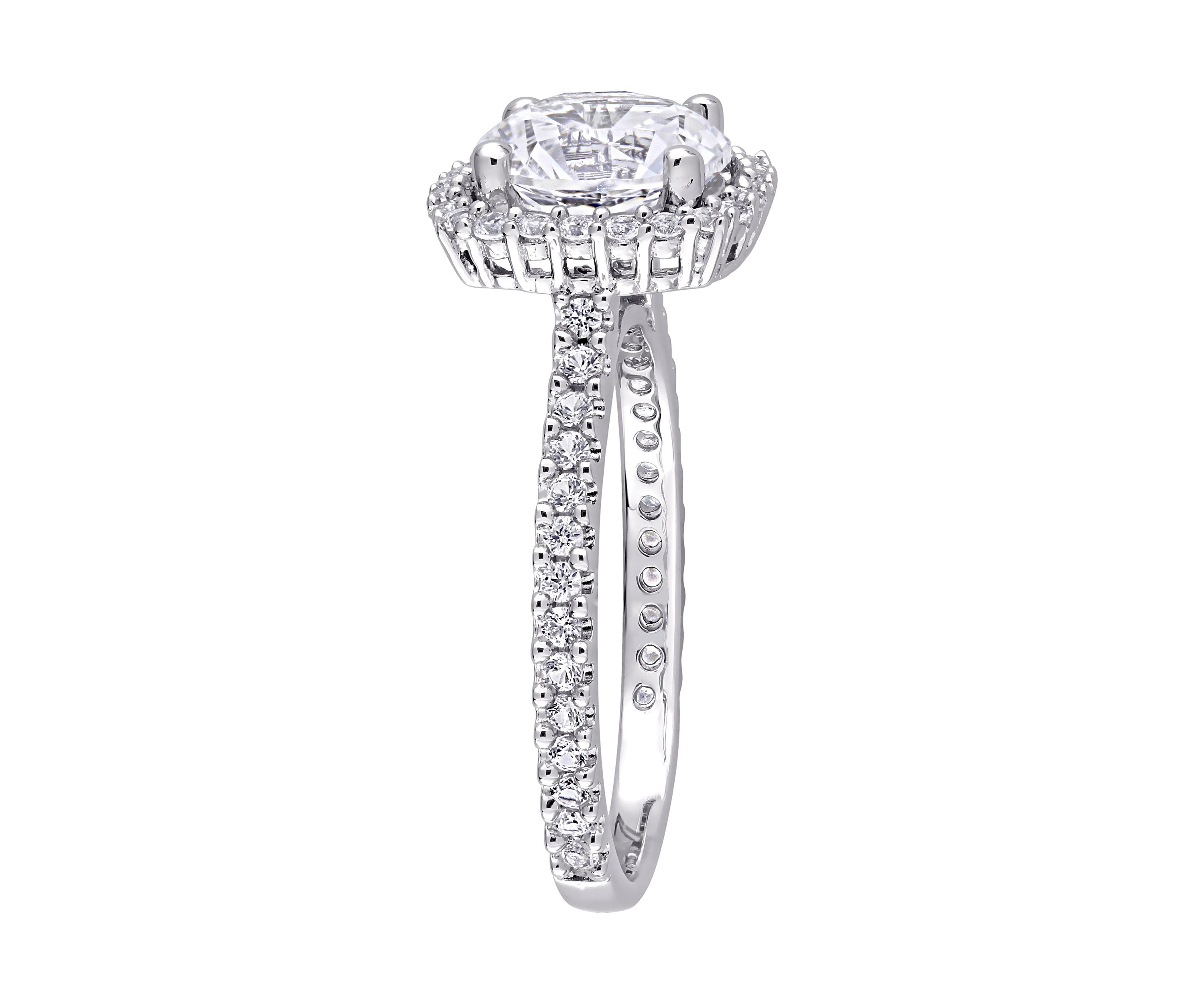 Lab Created 2.88 ct. t.w. Created White Sapphire Halo Ring in Sterling Silver