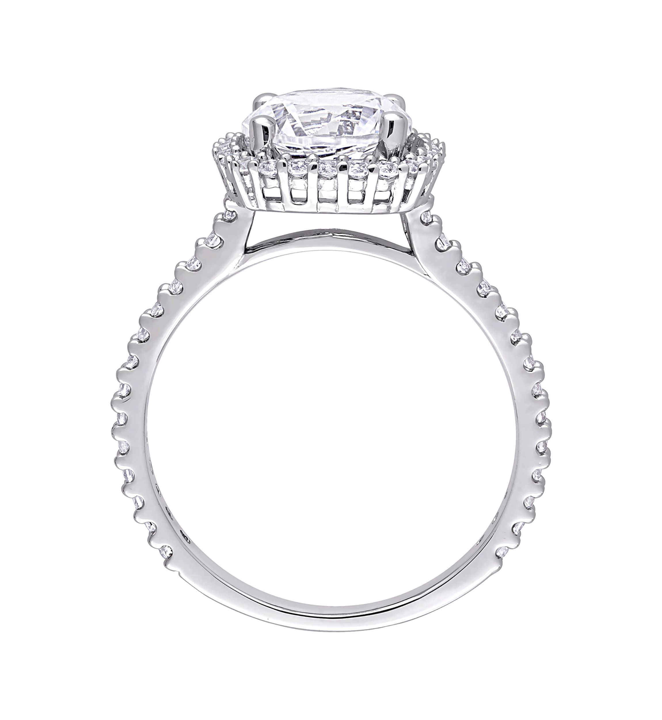 Lab Created 2.88 ct. t.w. Created White Sapphire Halo Ring in Sterling Silver