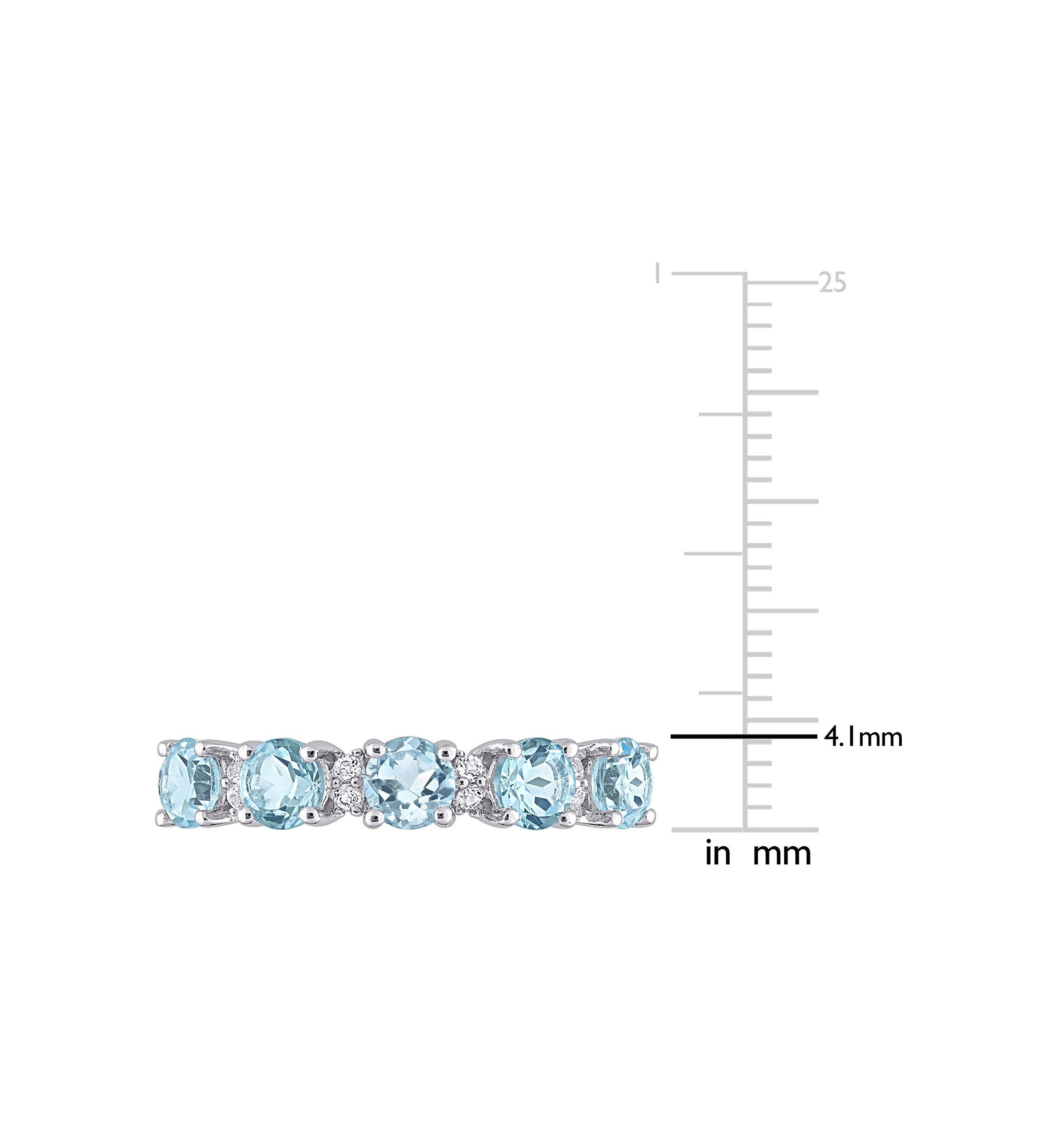 1.62 ct. t.w. Blue Topaz and White Topaz Semi Eternity Ring in Sterling Silver
