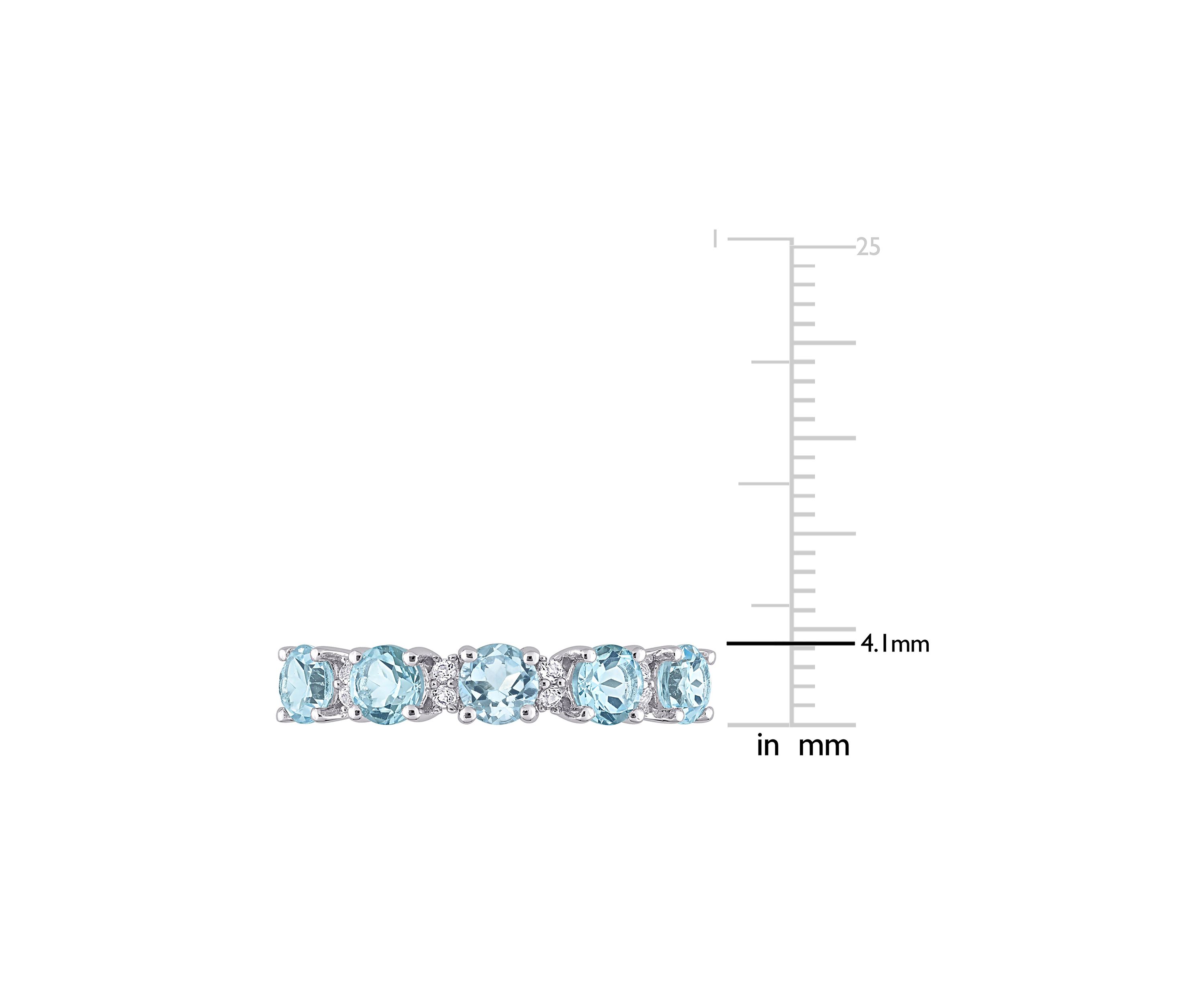 1.62 ct. t.w. Blue Topaz and White Topaz Semi Eternity Ring in Sterling Silver