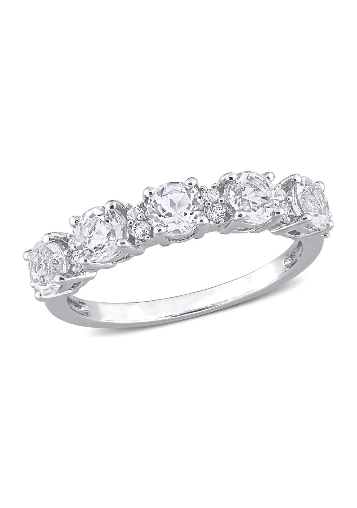1.62 ct. t.w. White Topaz Semi Eternity Ring in Sterling Silver