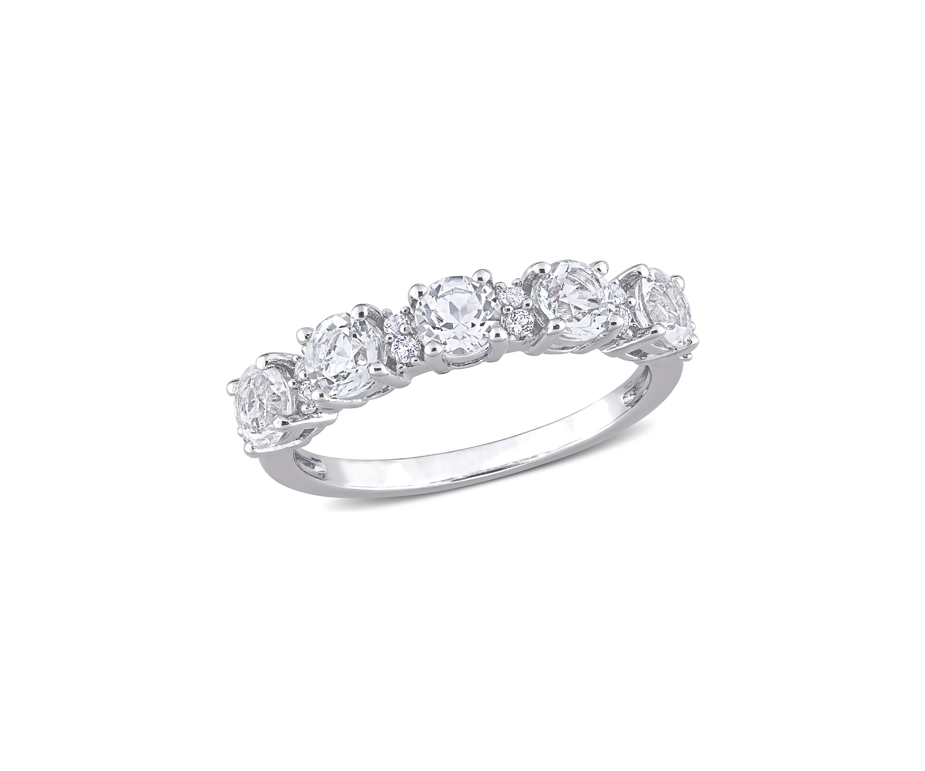 1.62 ct. t.w. White Topaz Semi Eternity Ring in Sterling Silver