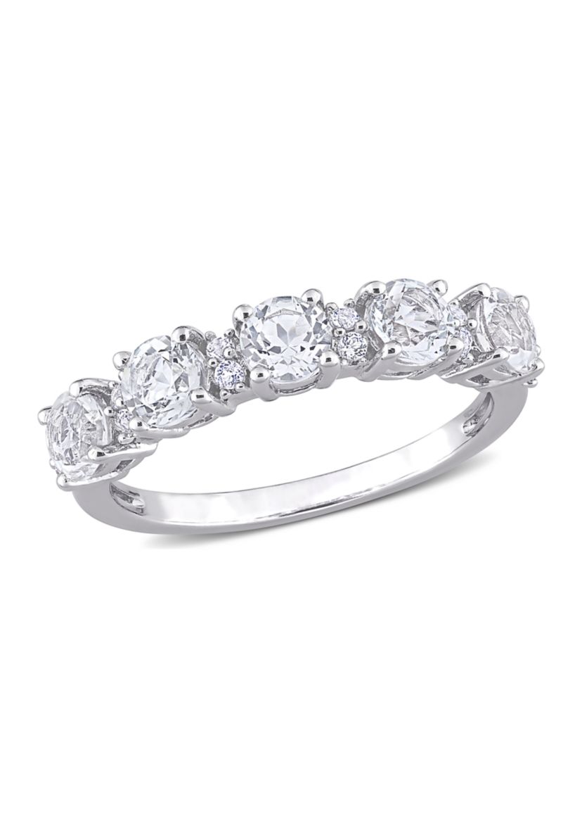 1.62 ct. t.w. White Topaz Semi Eternity Ring in Sterling Silver