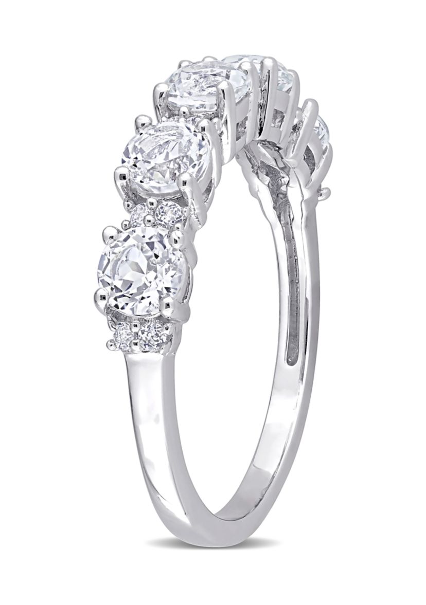 1.62 ct. t.w. White Topaz Semi Eternity Ring in Sterling Silver