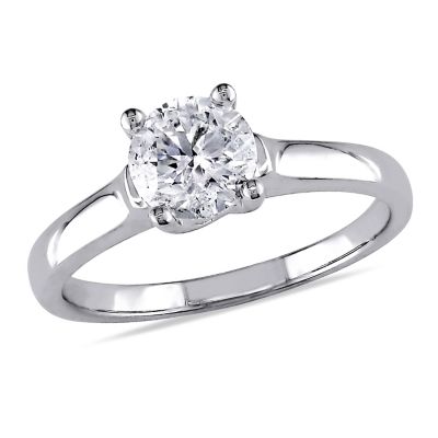 Belk & Co Diamond Solitaire Ring in 14k White Gold, 8.5
