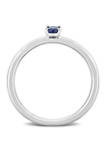 1/3 ct. t.w. Oval Sapphire Solitaire Stackable Ring in 10k White Gold