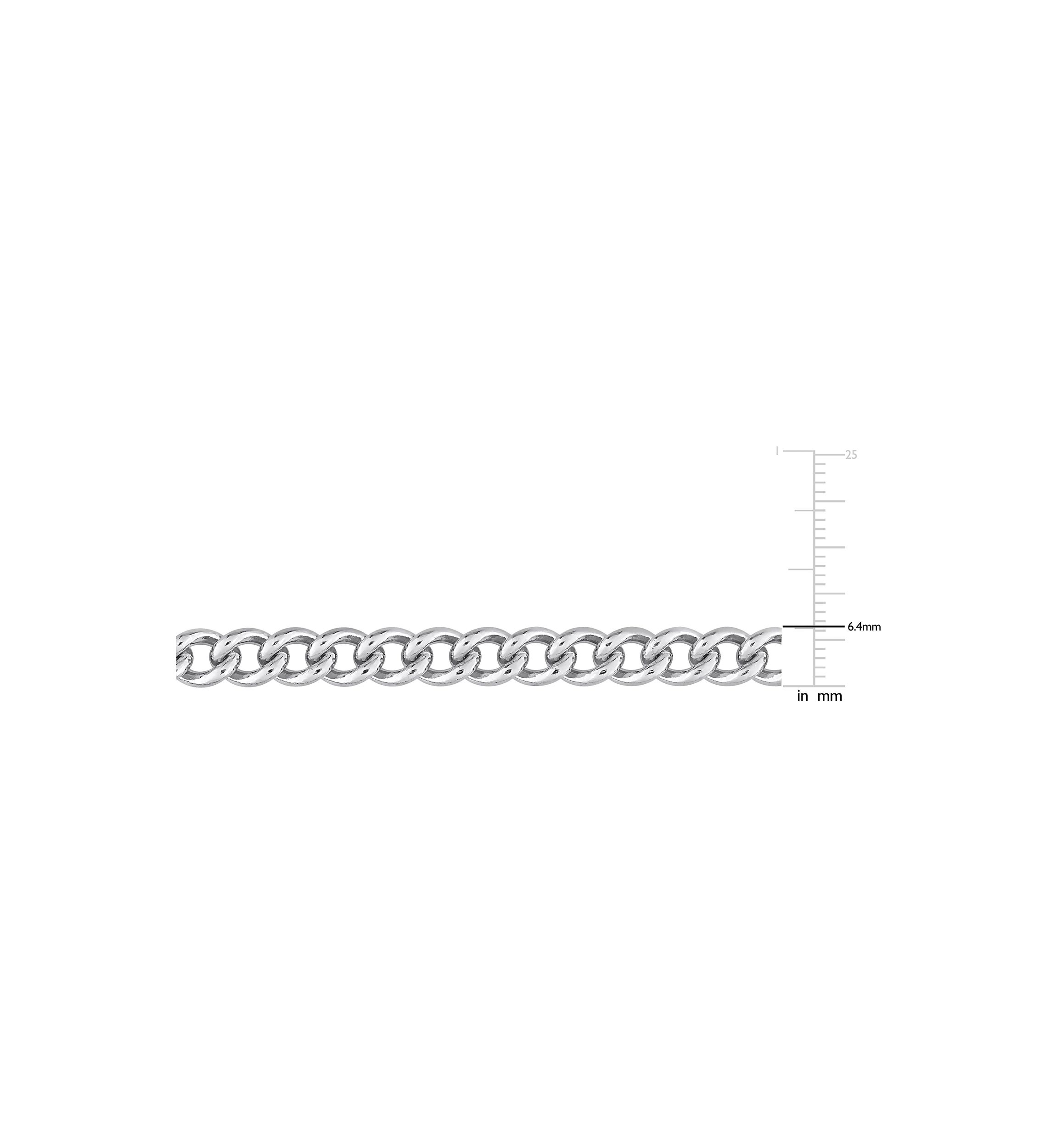 Sterling Silver 6.5mm Curb Link Chain Necklace