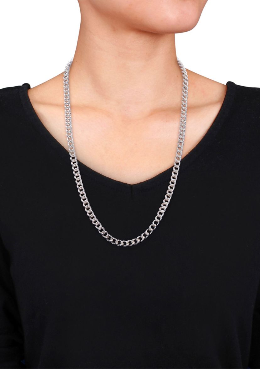 Sterling Silver 6.5mm Curb Link Chain Necklace