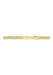 18k Yellow Gold Plated Sterling Silver 6.5 Millimeter Curb Link Chain Necklace