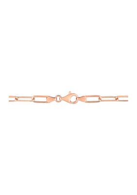 18k Rose Gold Plated Sterling Silver 5mm Paperclip Chain Necklace