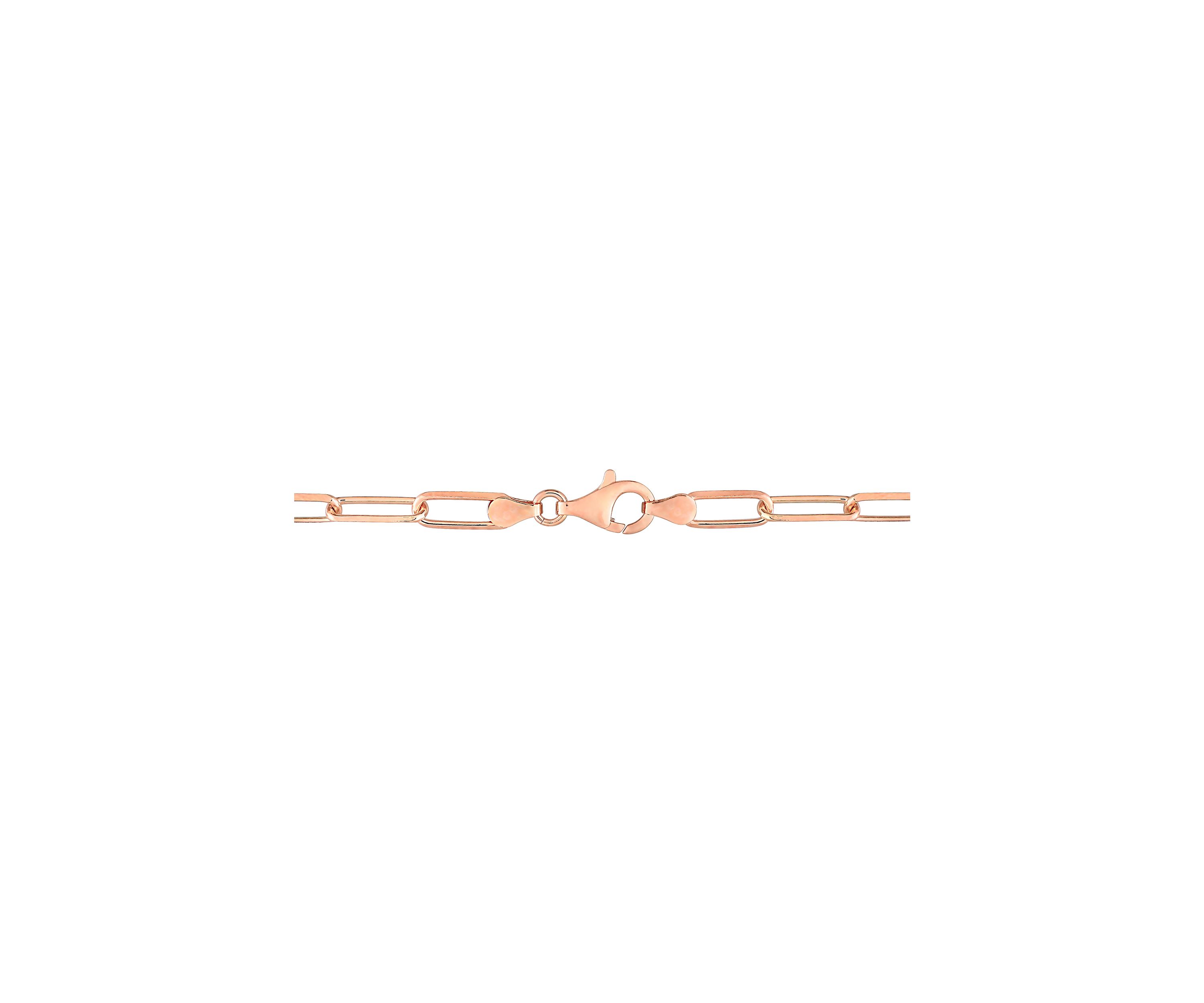 18k Rose Gold Plated Sterling Silver 5mm Paperclip Chain Necklace