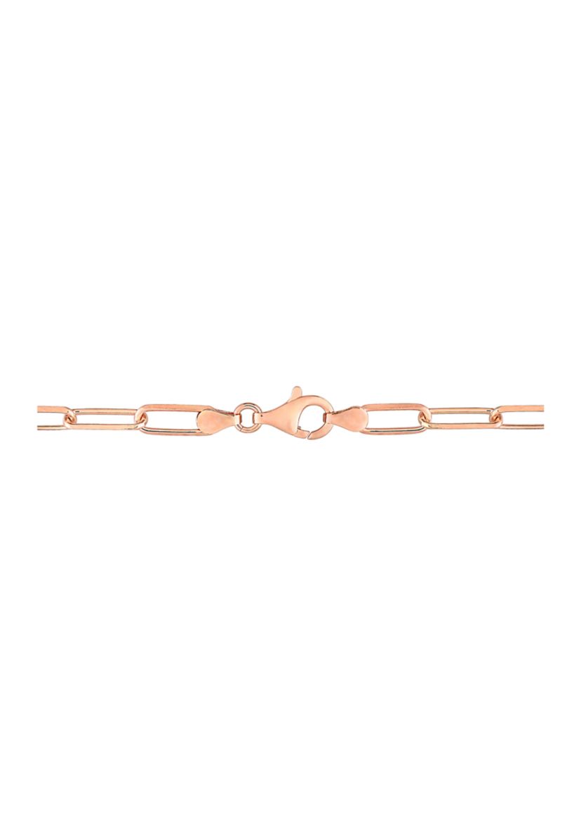 18k Rose Gold Plated Sterling Silver 5mm Paperclip Chain Necklace