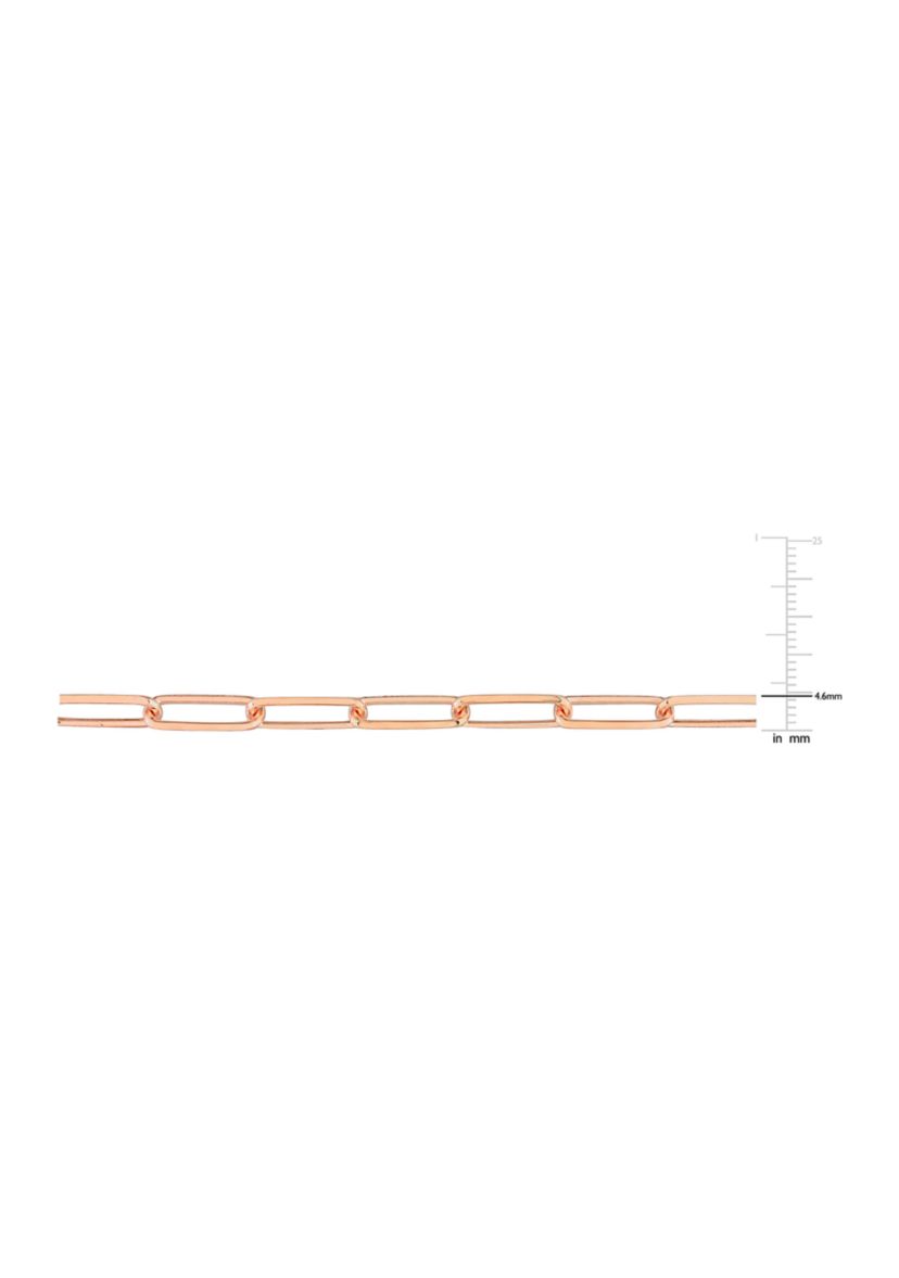 18k Rose Gold Plated Sterling Silver 5mm Paperclip Chain Necklace