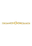 18k Yellow Gold Plated Sterling Silver 3.5 Millimeter Fancy Paperclip Chain Necklace