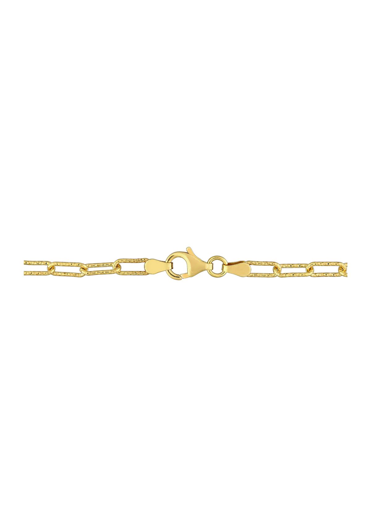 18k Yellow Gold Plated Sterling Silver 3.5mm Fancy Paperclip Chain Necklace