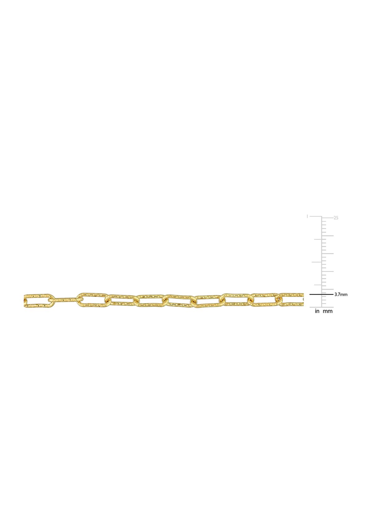 18k Yellow Gold Plated Sterling Silver 3.5mm Fancy Paperclip Chain Necklace