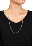18k Yellow Gold Plated Sterling Silver 3.5 Millimeter Fancy Paperclip Chain Necklace