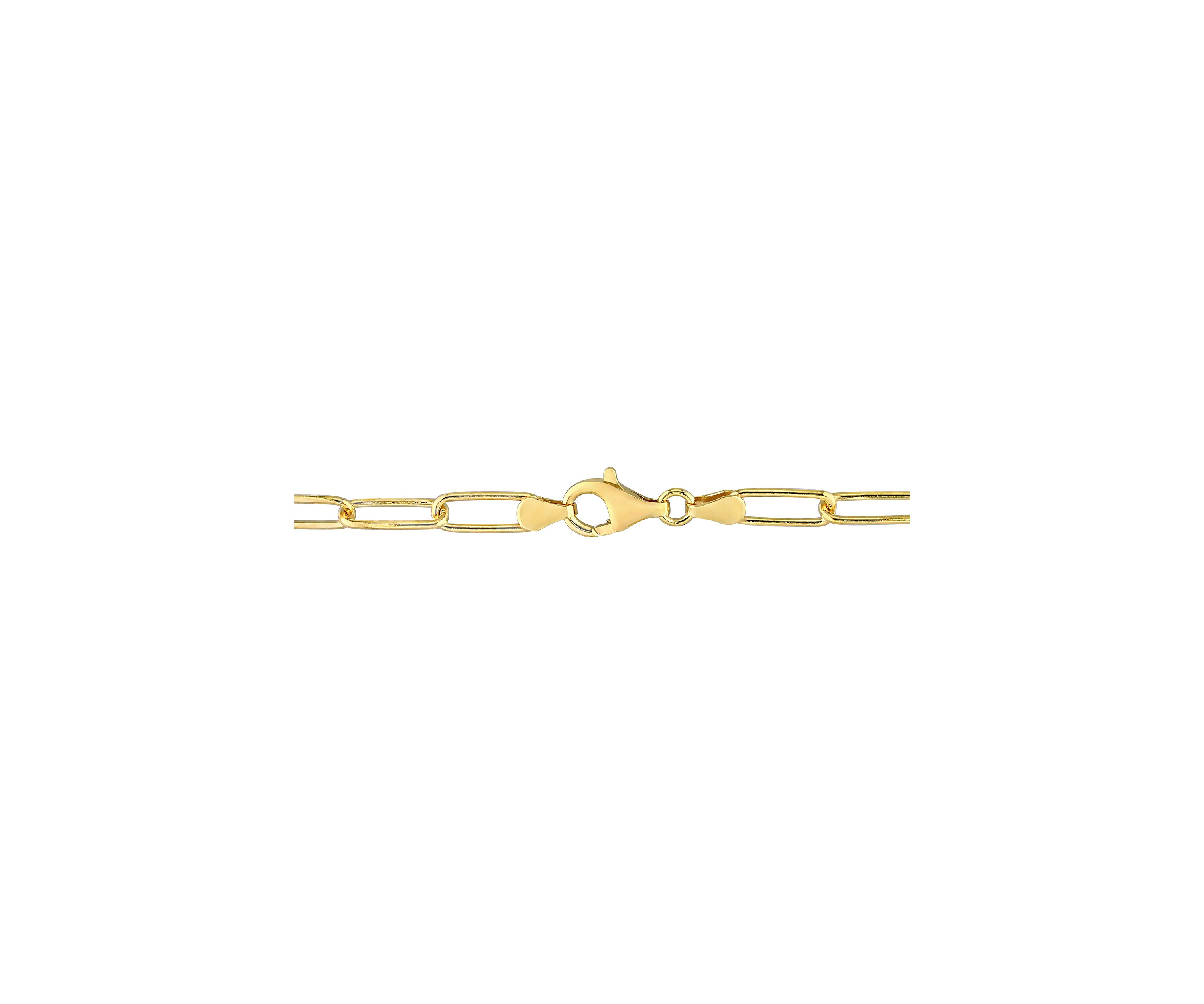 18k Yellow Gold Plated Sterling Silver 5mm Paperclip Chain Bracelet
