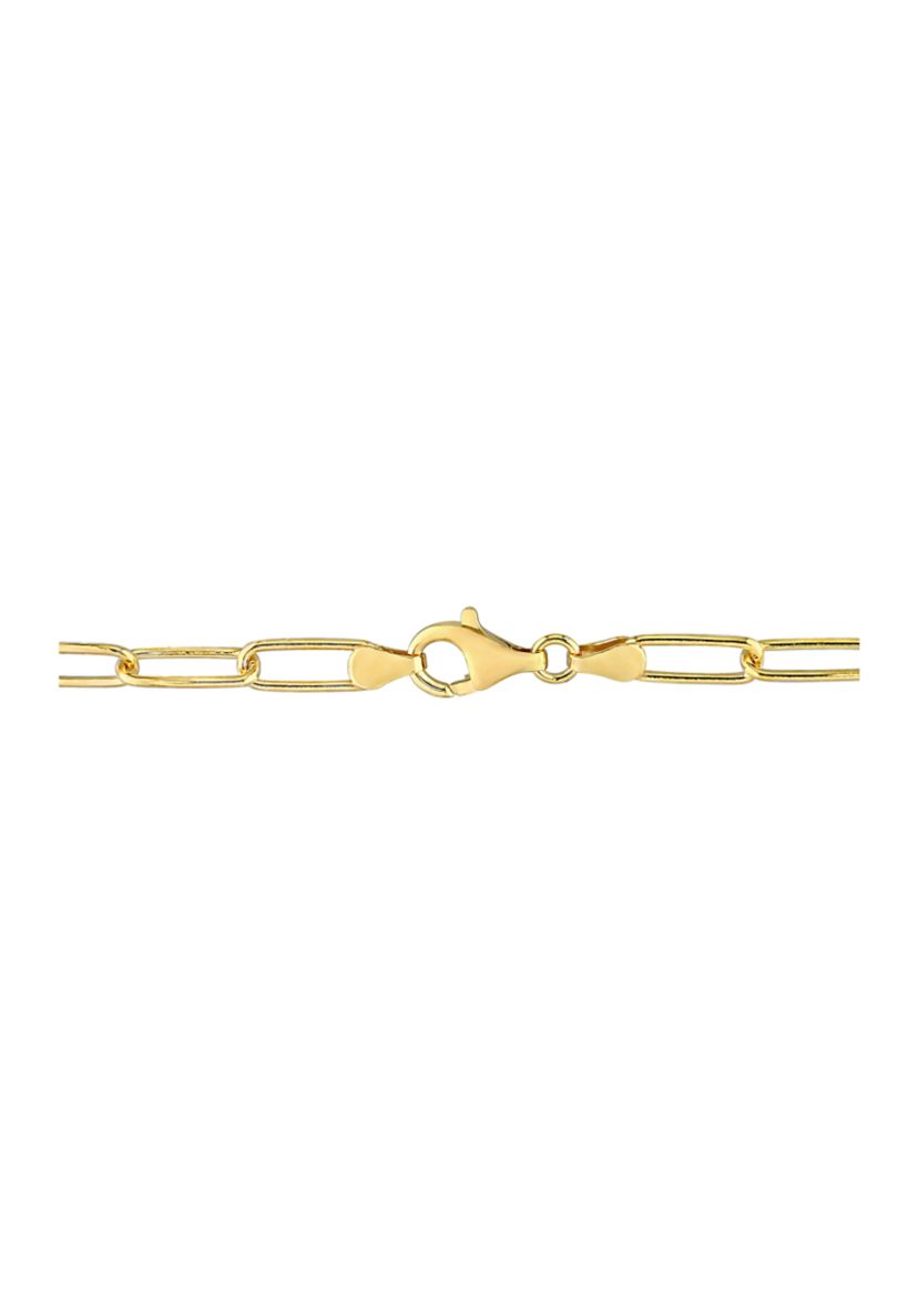 18k Yellow Gold Plated Sterling Silver 5mm Paperclip Chain Bracelet