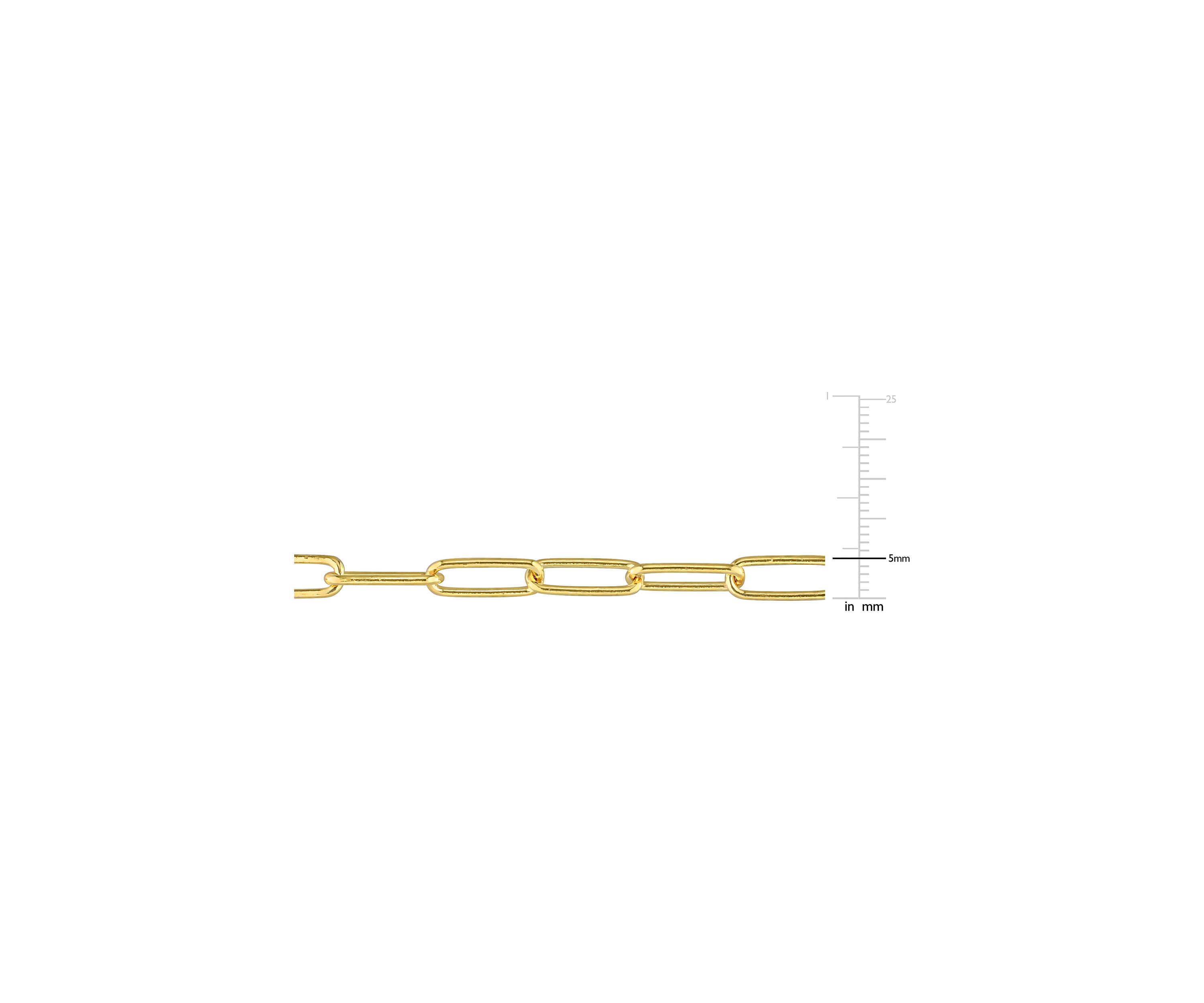 18k Yellow Gold Plated Sterling Silver 5mm Paperclip Chain Bracelet