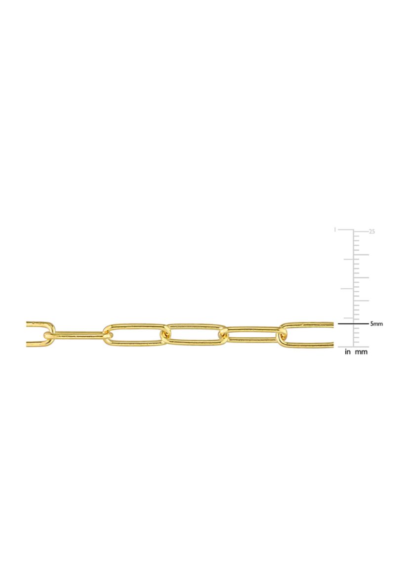 18k Yellow Gold Plated Sterling Silver 5mm Paperclip Chain Bracelet