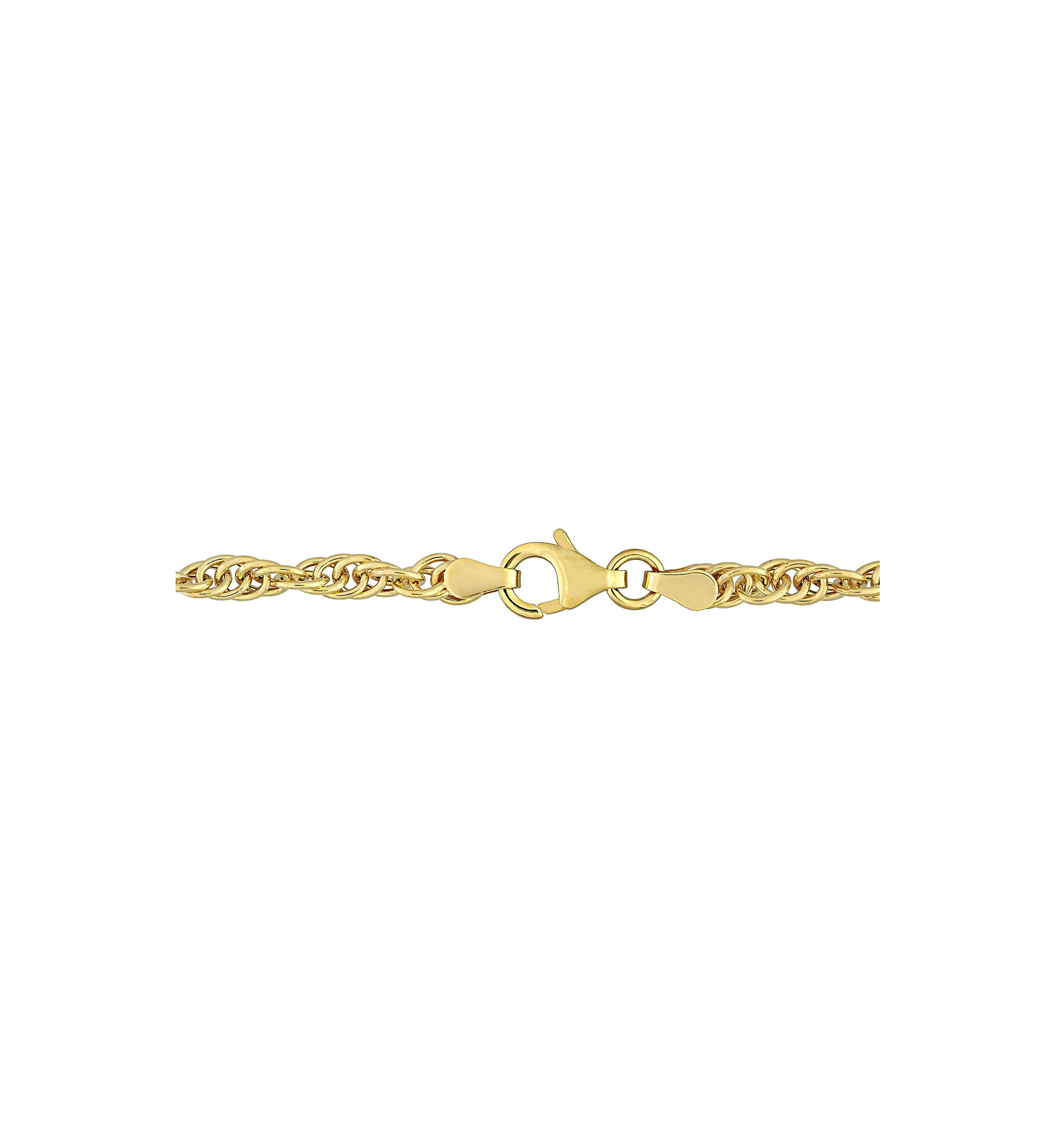 18k Yellow Gold Plated Sterling Silver 3.7mm Singapore Chain Necklace