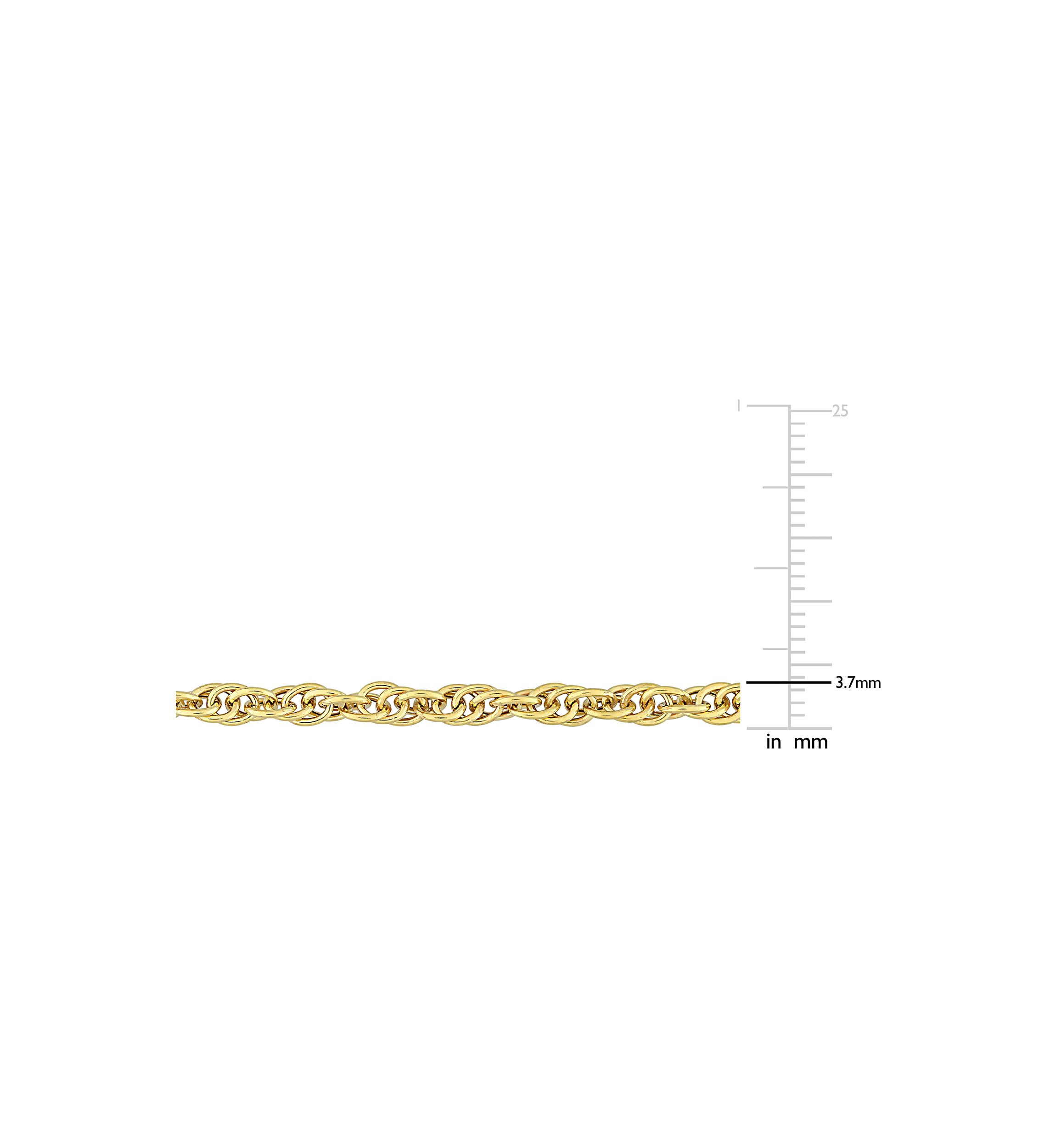 18k Yellow Gold Plated Sterling Silver 3.7mm Singapore Chain Necklace