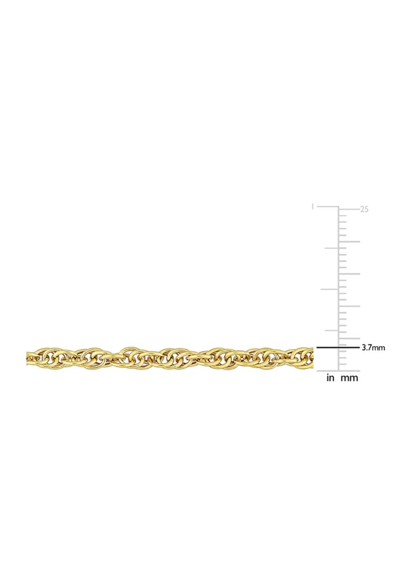 18k Yellow Gold Plated Sterling Silver 3.7mm Singapore Chain Necklace