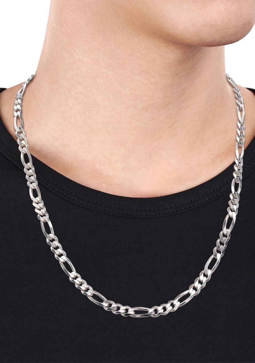 Sterling Silver 5.5mm Figaro Chain Necklace
