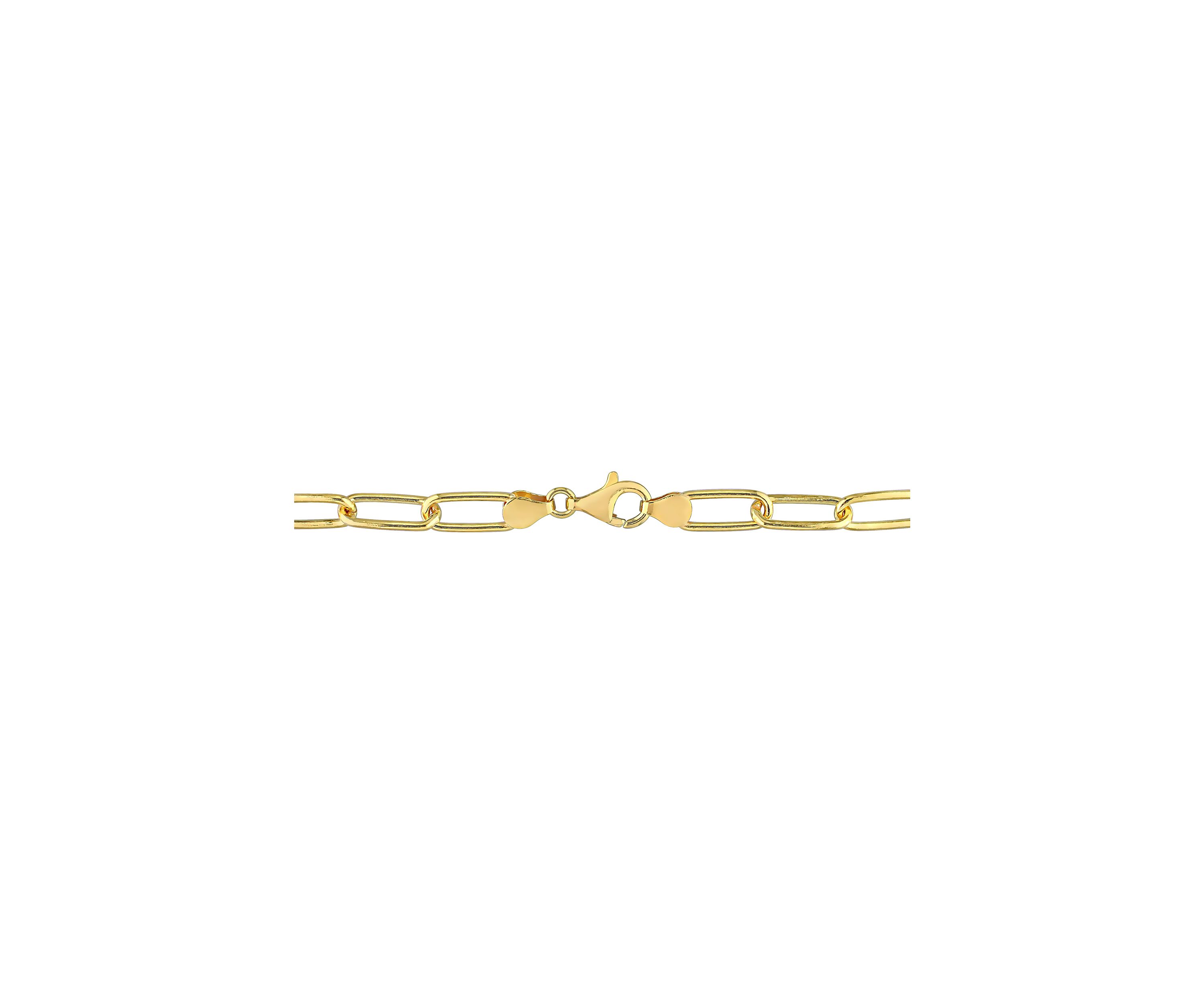 18k Yellow Gold Plated Sterling Silver 6mm Paperclip Chain Necklace