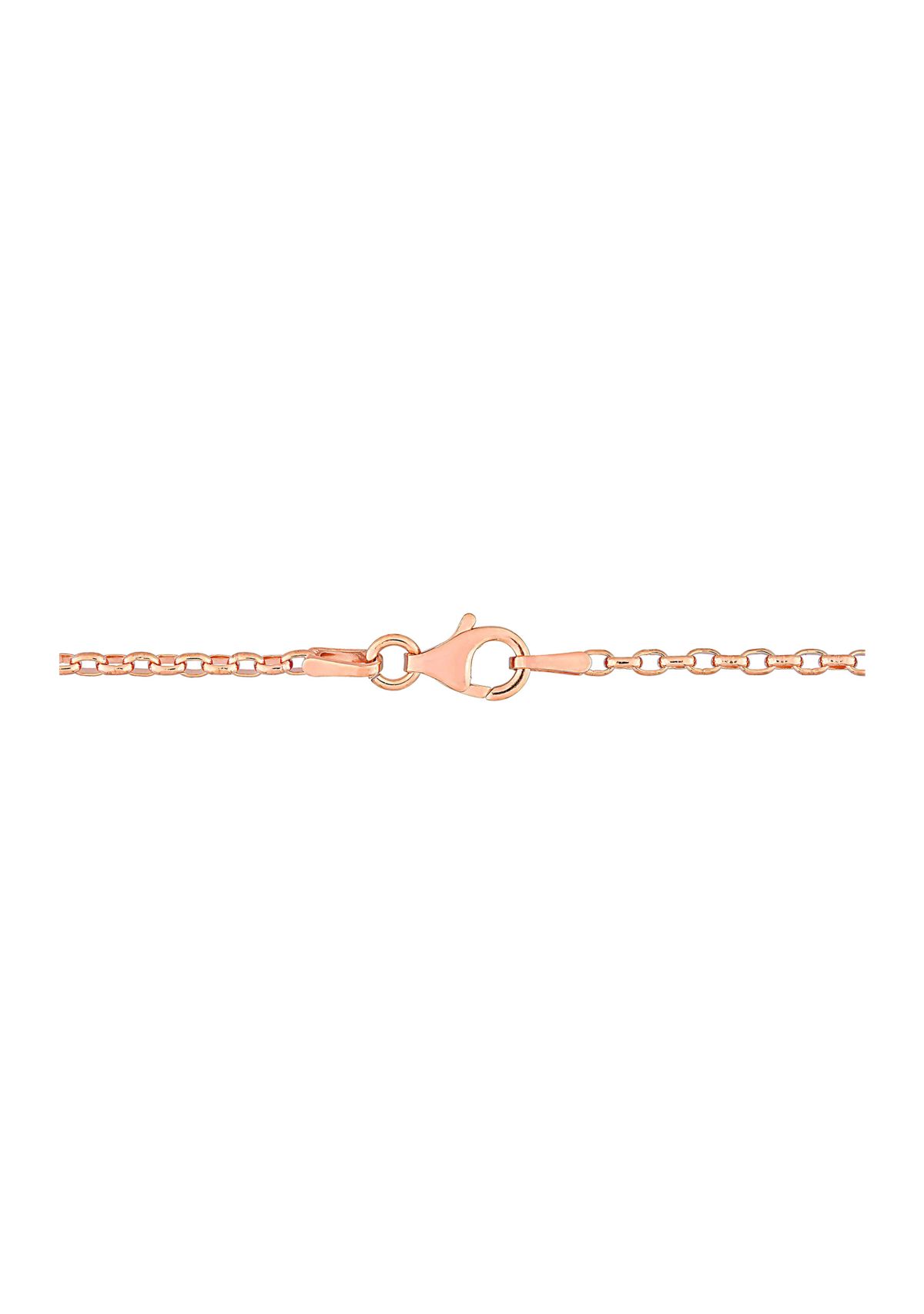18k Rose Gold Plated Sterling Silver Rolo Chain Necklace