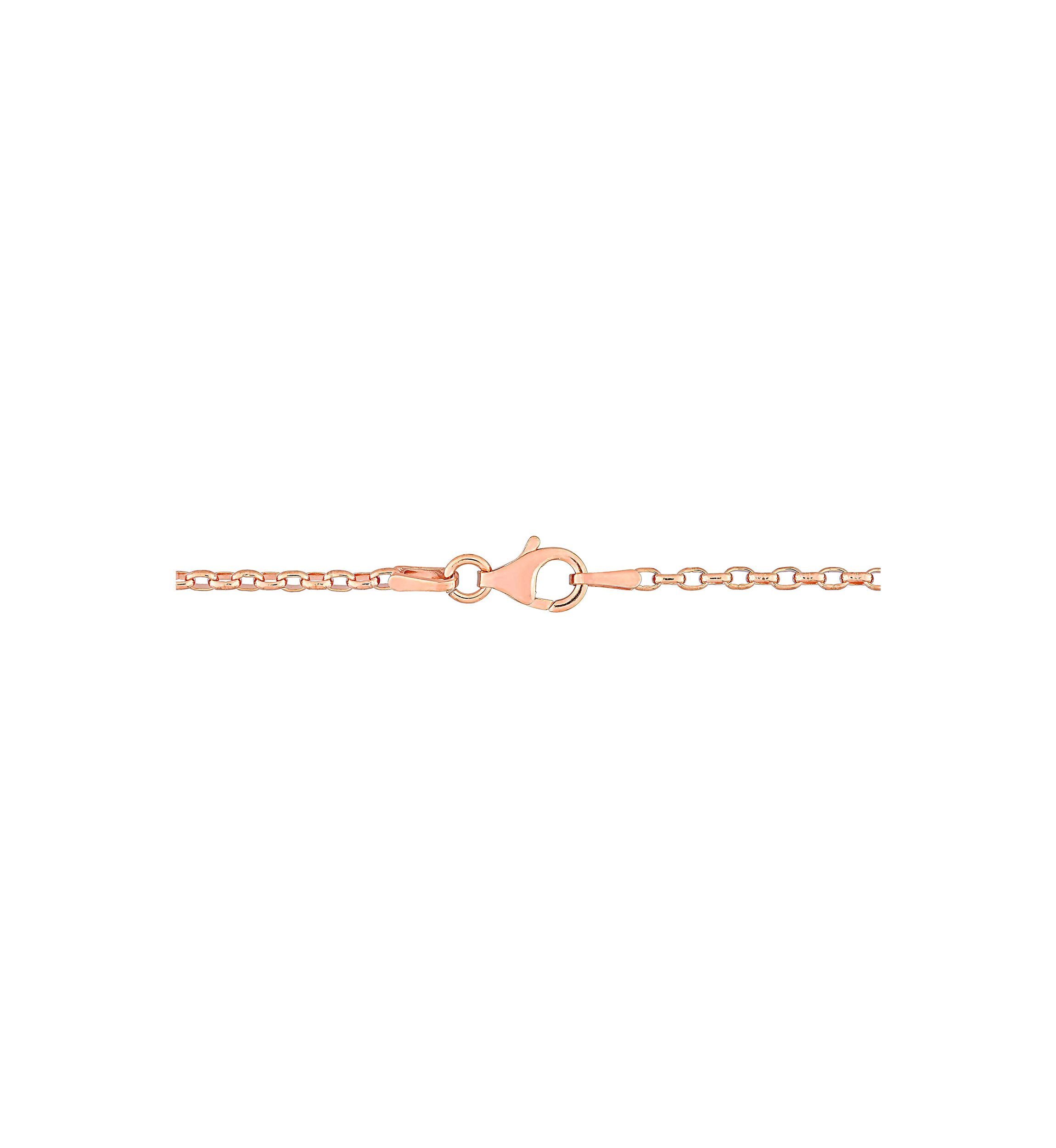 18k Rose Gold Plated Sterling Silver Rolo Chain Necklace