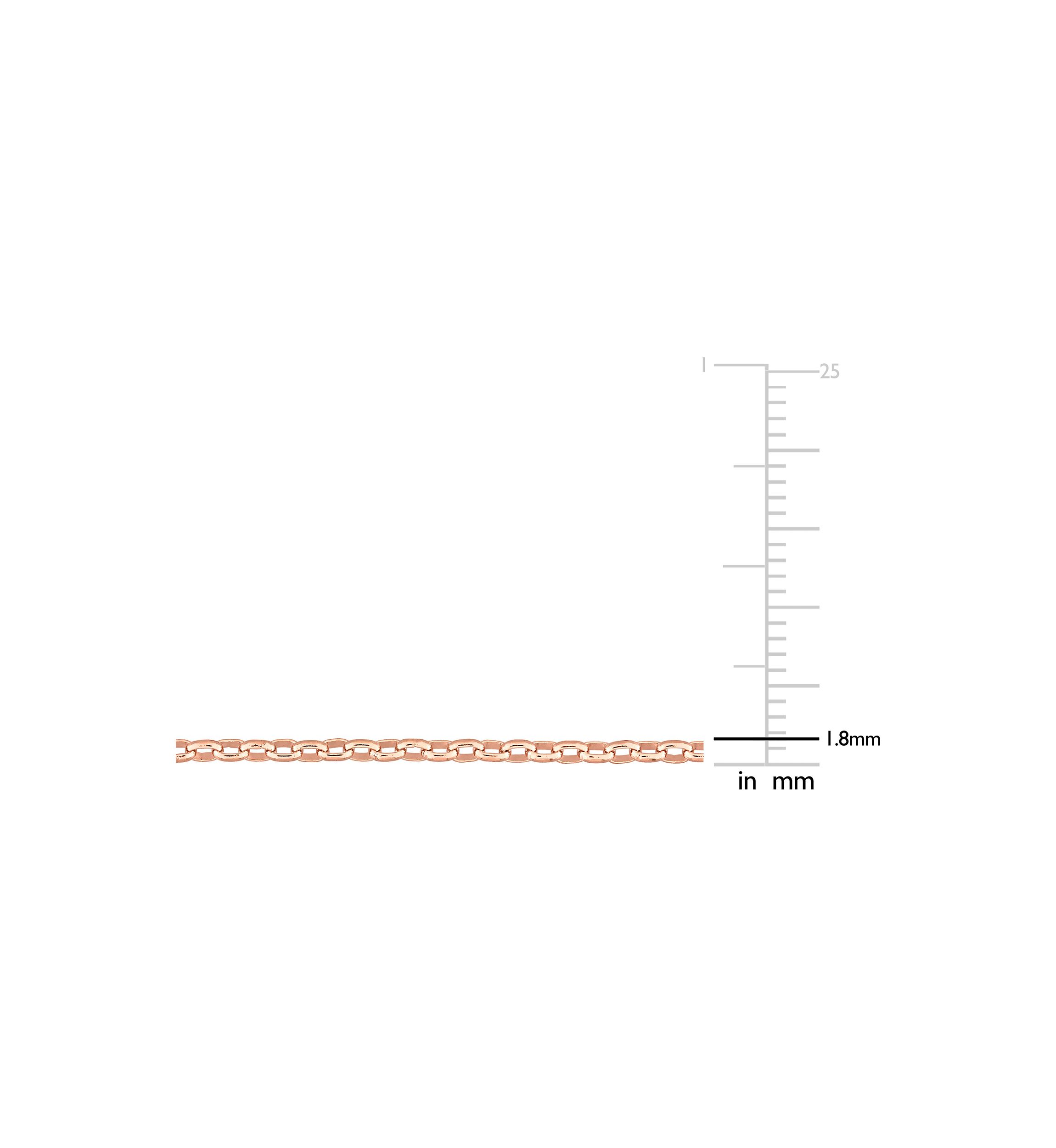 18k Rose Gold Plated Sterling Silver Rolo Chain Necklace