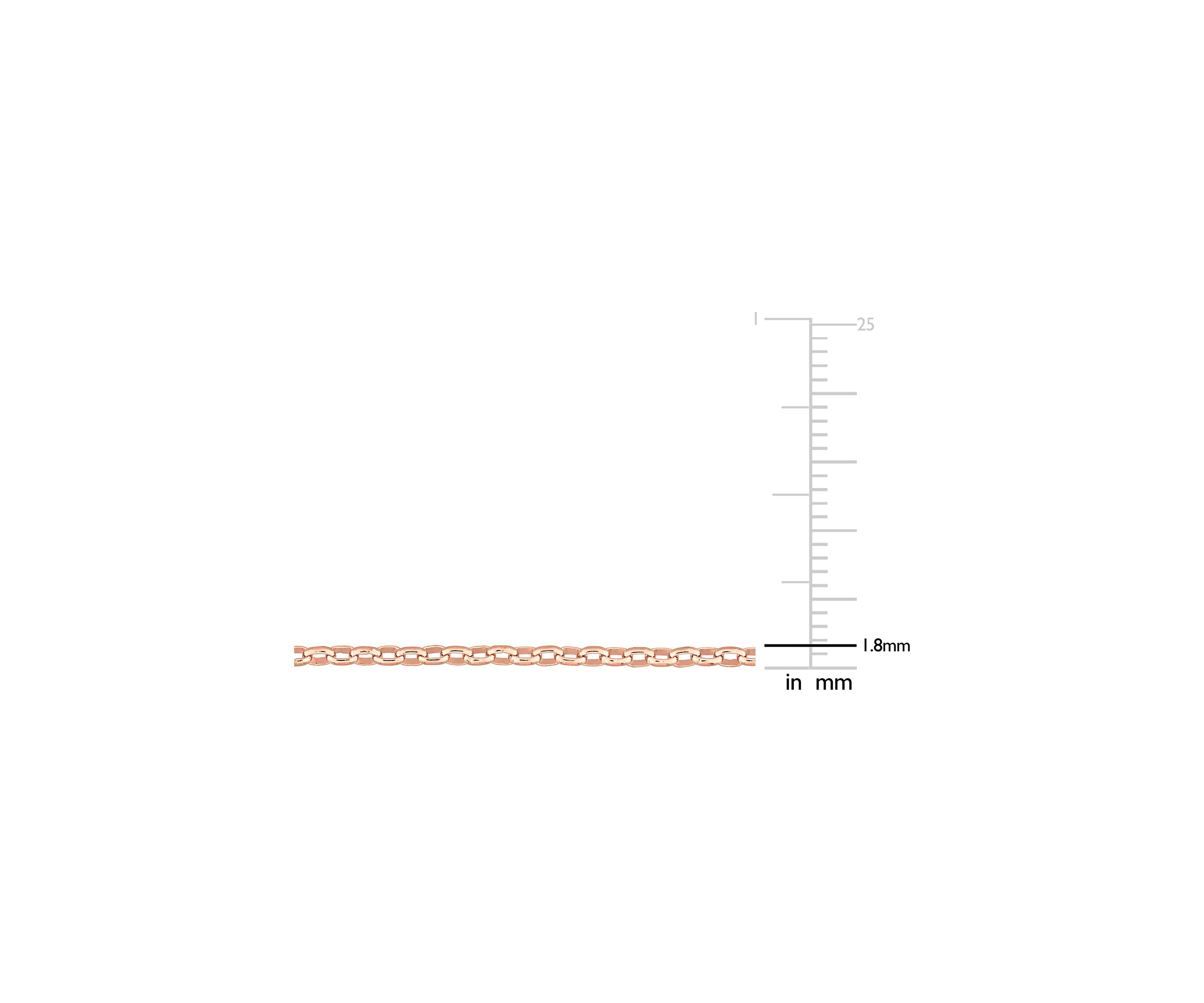 18k Rose Gold Plated Sterling Silver Rolo Chain Necklace