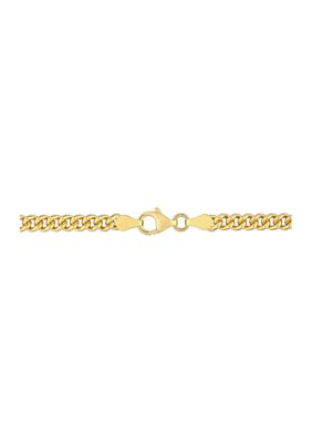 18k Yellow Gold Plated Sterling Silver 4.4mm Curb Link Chain Necklace