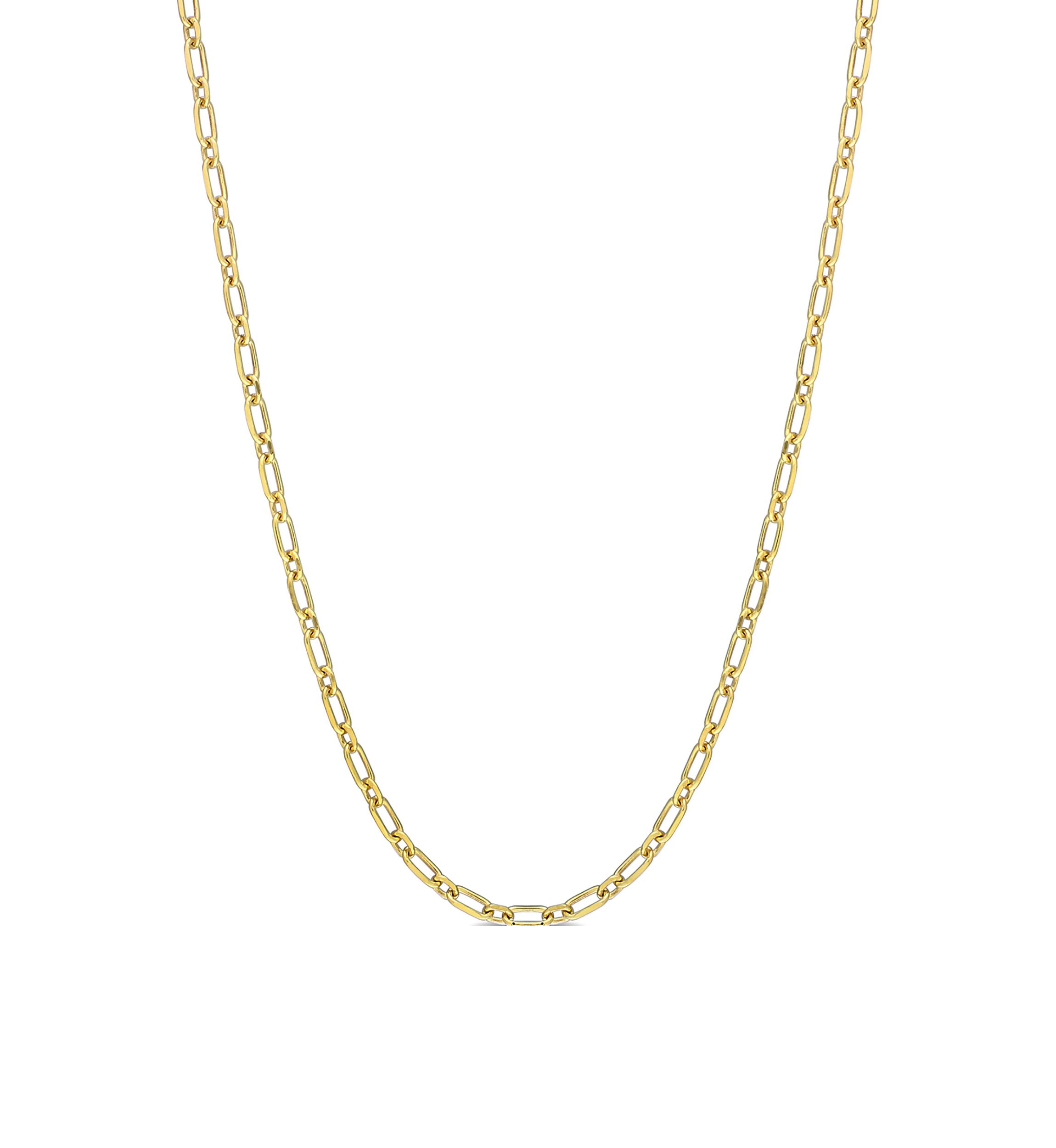 18k Yellow Gold Plated Sterling Silver 2mm Figaro Chain Necklace