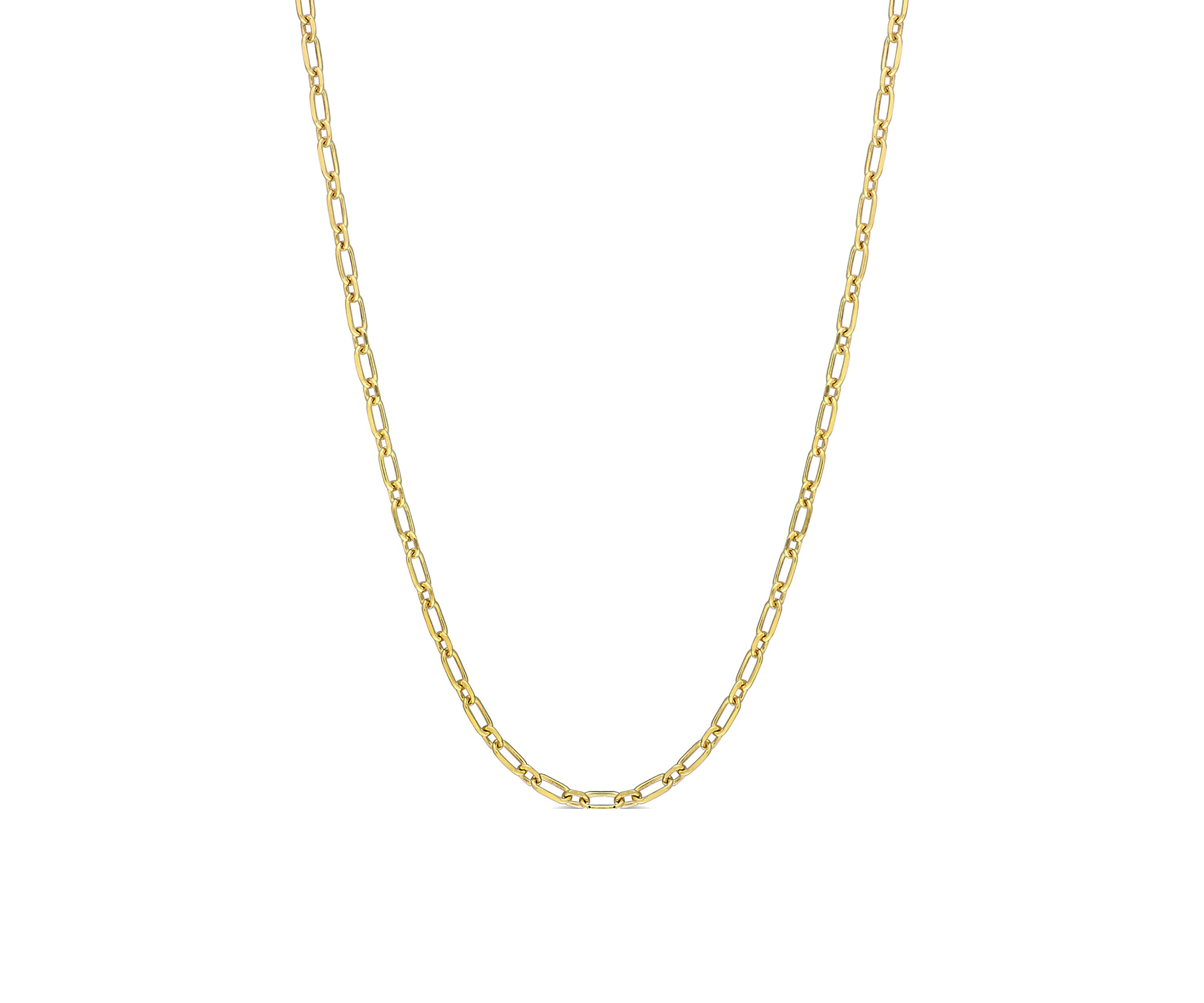 18k Yellow Gold Plated Sterling Silver 2mm Figaro Chain Necklace