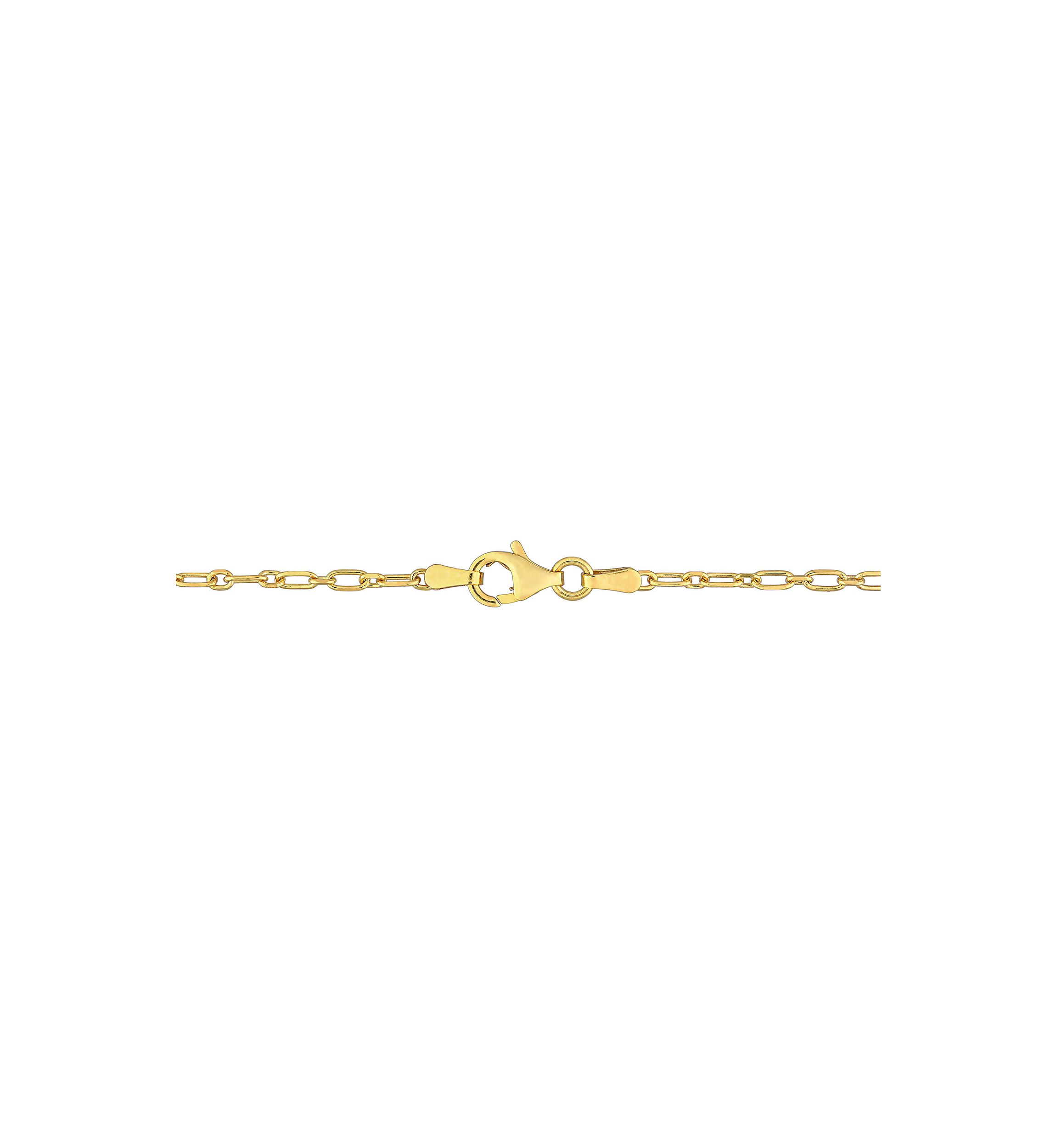 18k Yellow Gold Plated Sterling Silver 2mm Figaro Chain Necklace