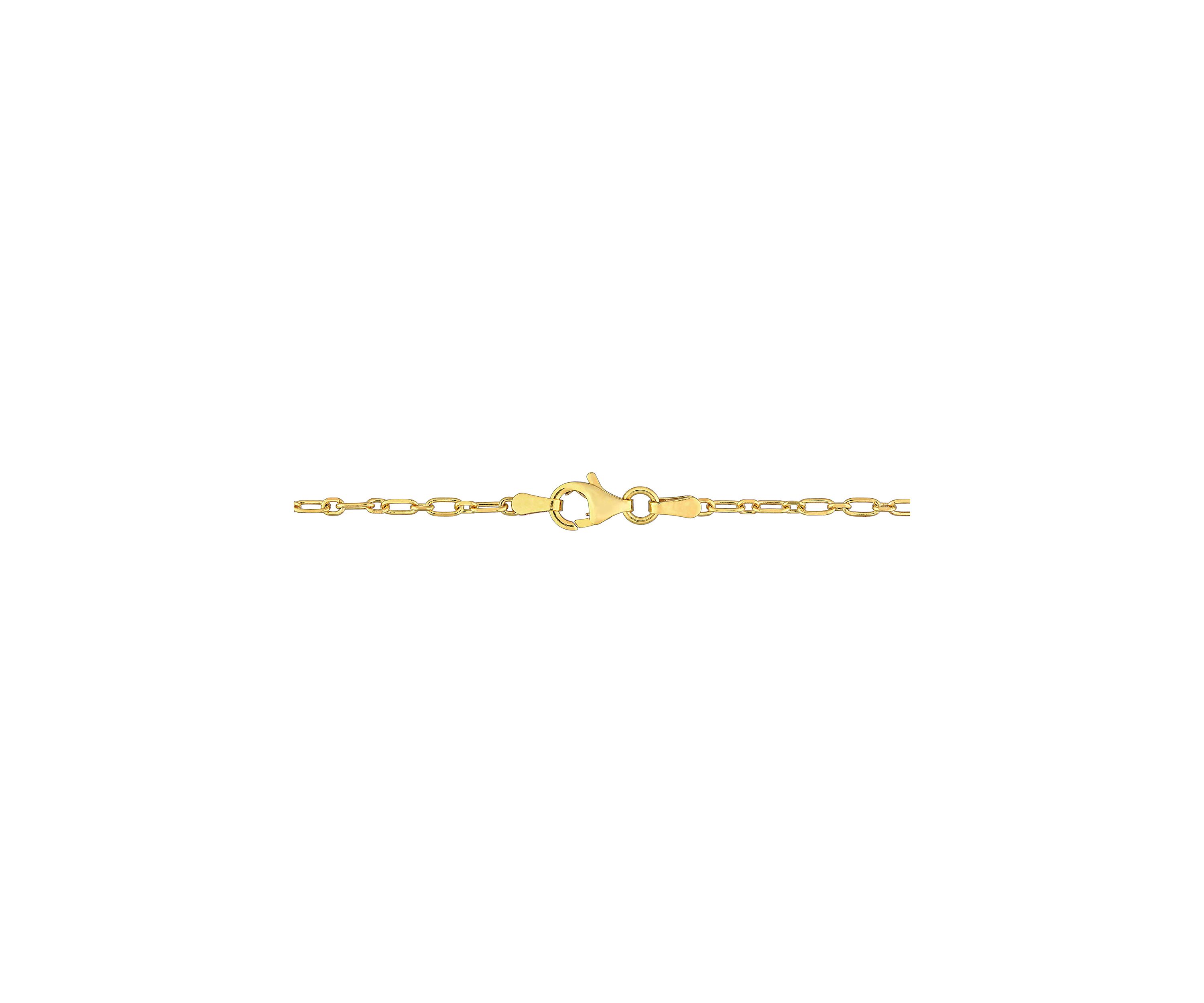18k Yellow Gold Plated Sterling Silver 2mm Figaro Chain Necklace